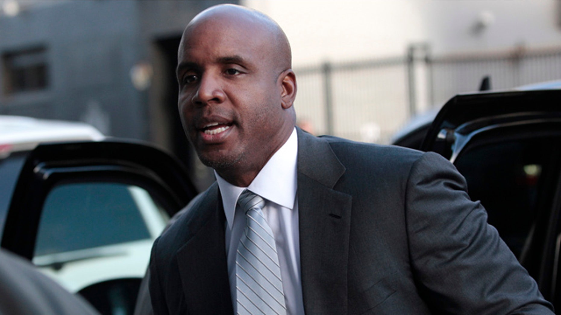 April 5: Former baseball player Barry Bonds arrives for his trial at federal court in San Francisco.