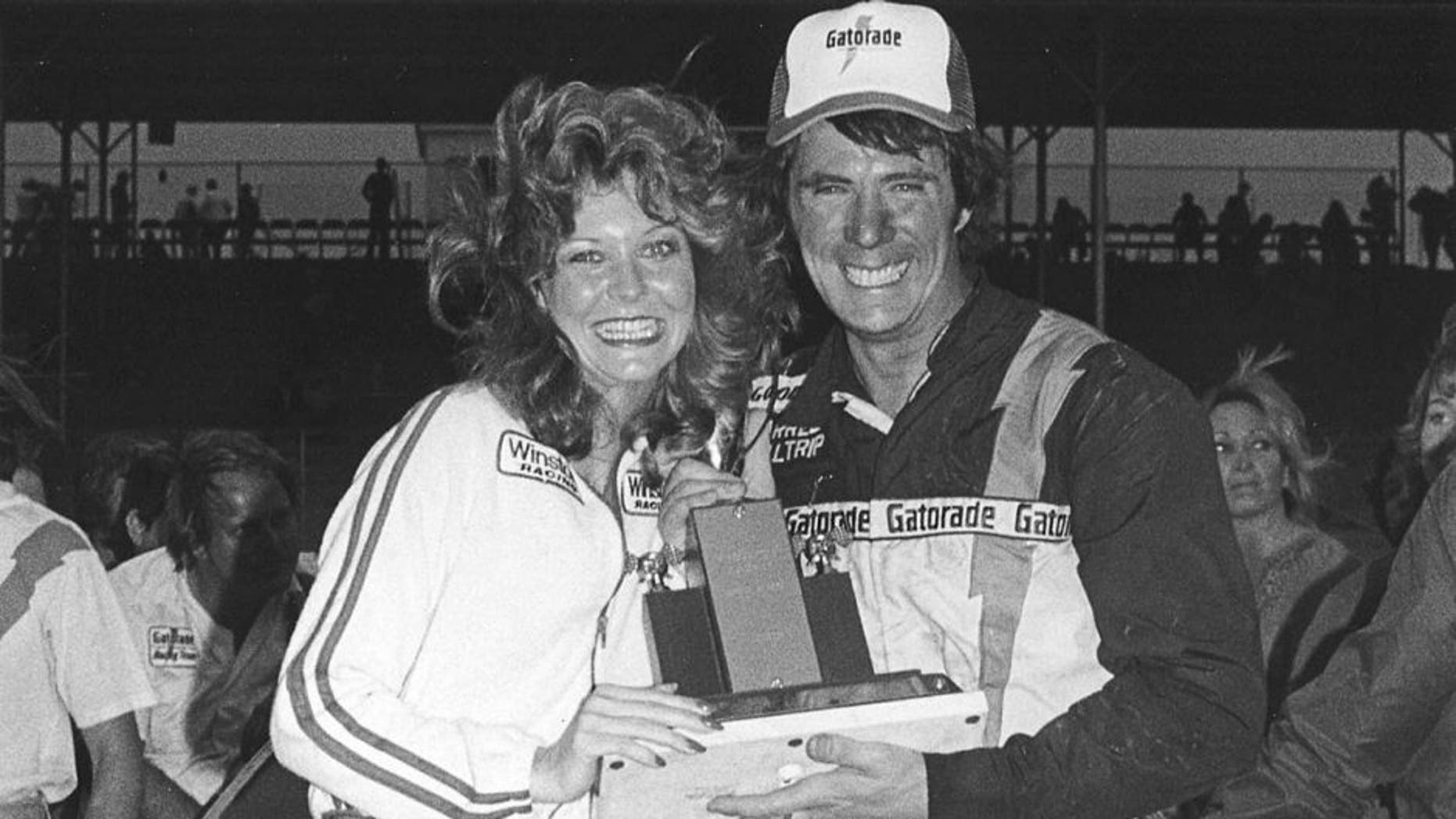 DARLINGTON, SC - APRIL 8, 1979: Darrell Waltrip and Richard Petty traded paint, as the pair exchanged the lead four time on the final lap of the 1979 Rebel 500 at Darlington. (Photo by ISC Archives via Getty Images)