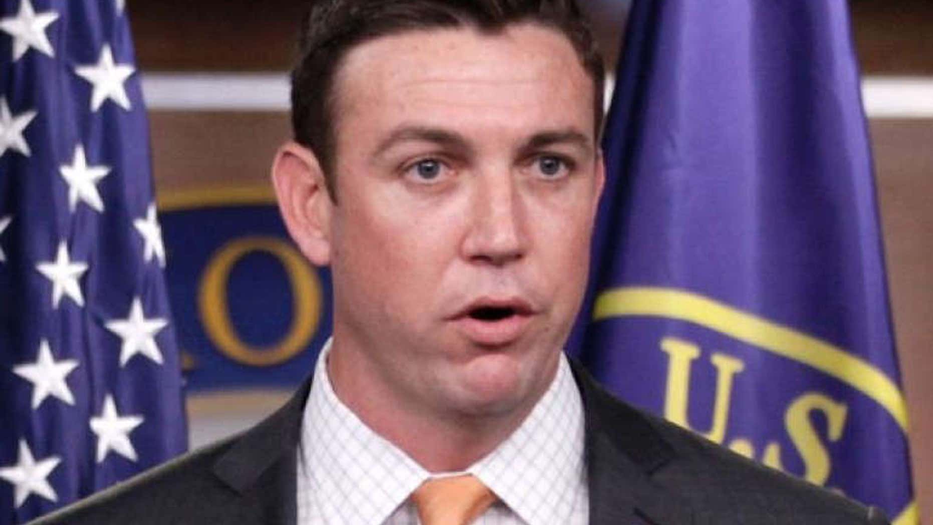 April 7, 2011: Rep. Duncan Hunter, R-Calif., speaks during a news conference on Capitol Hill in Washington.