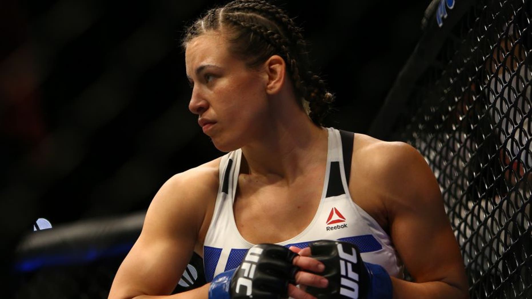 LAS VEGAS, NV - MARCH 5: Miesha Tate prior to her bout against UFC bantamweight champion Holly Holm during UFC 196 at the MGM Grand Garden Arena on March 5, 2016 in Las Vegas, Nevada. (Photo by Rey Del Rio/Getty Images)