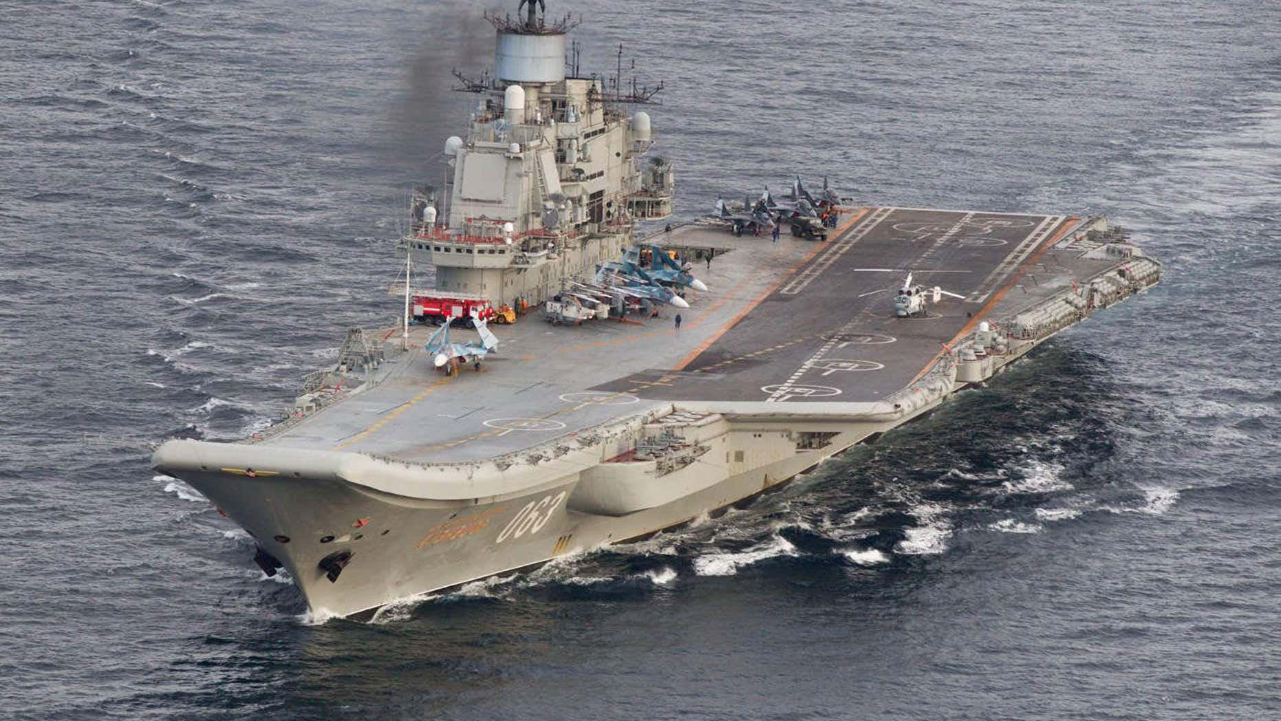 Oct. 19, 2016: Russian aircraft carrier Admiral Kuznetsov.
