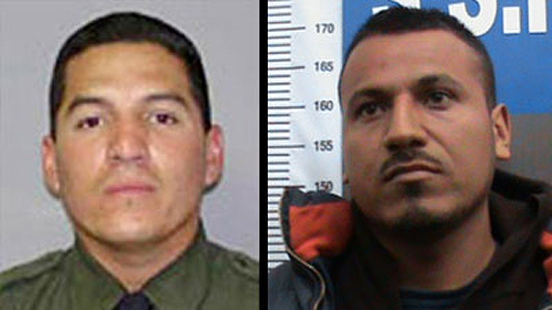 Border Agent Roberto Rosas (left) and Marcos Manuel Rodriguez Perez (right)