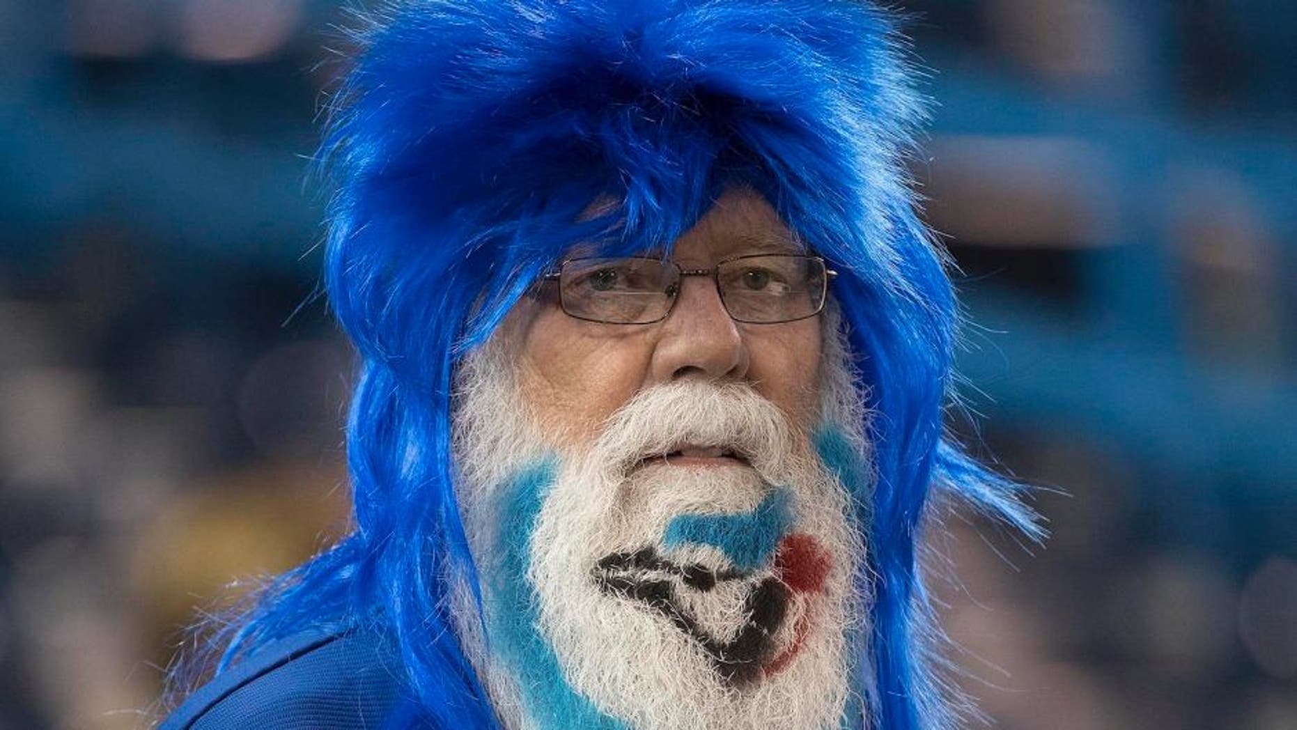 Apr 12, 2016; Toronto, Ontario, CAN; A Toronto Blue Jays fan shows his support during batting practice before a game against the New York Yankees at Rogers Centre. Mandatory Credit: Nick Turchiaro-USA TODAY Sports