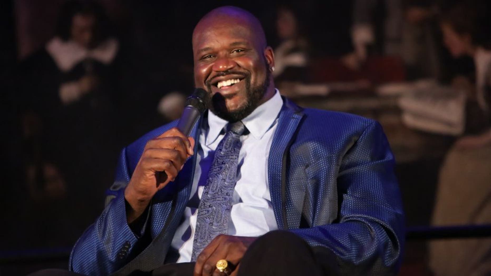 NEW YORK, NY - OCTOBER 05: Former professional basketball player/author Shaquille O'Neal speaks on stage during LIVE from the NYPL: Shaquille O'Neal held at the New York Public Library - Stephen A. Schwartzman Building on October 5, 2015 in New York City. (Photo by Brent N. Clarke/Getty Images)