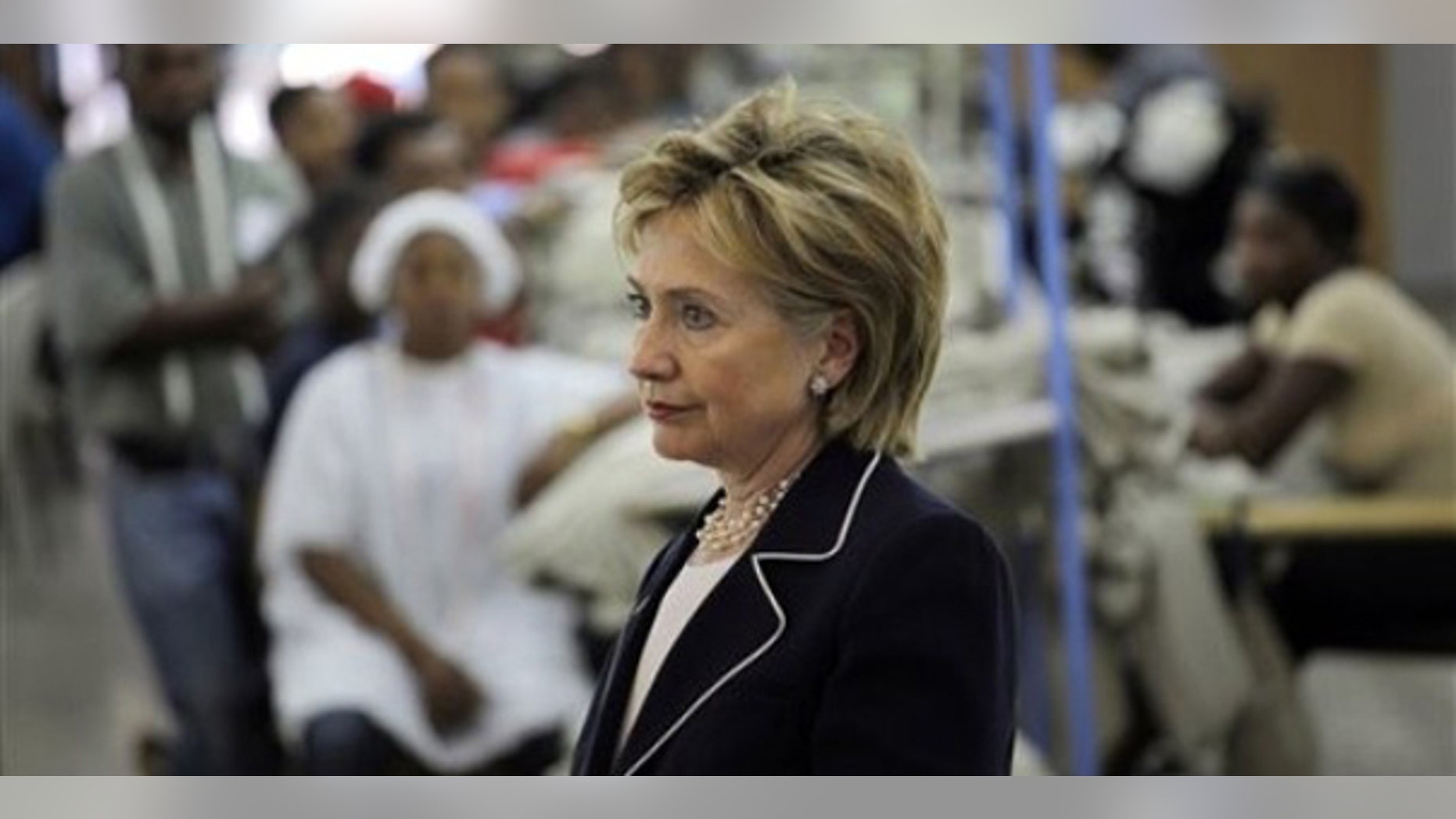U.S. Secretary of State Hillary Clinton visits a factory in Port-au-Prince, Thursday, April 16, 2009. (AP)