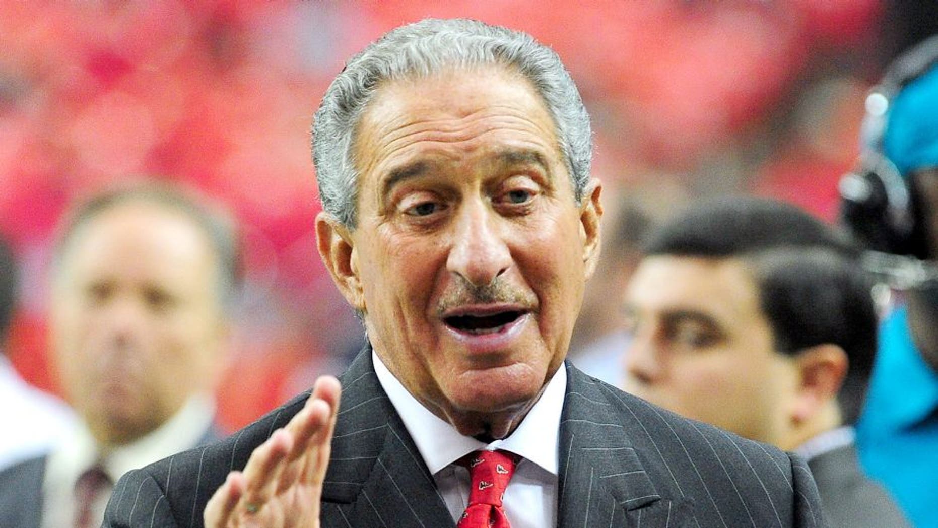 ATLANTA, GA - SEPTEMBER 15: Owner Arthur Blank of the Atlanta Falcons greets fans before the game against the St. Louis Rams at the Georgia Dome on September 15, 2013 in Atlanta, Georgia. (Photo by Scott Cunningham/Getty Images)