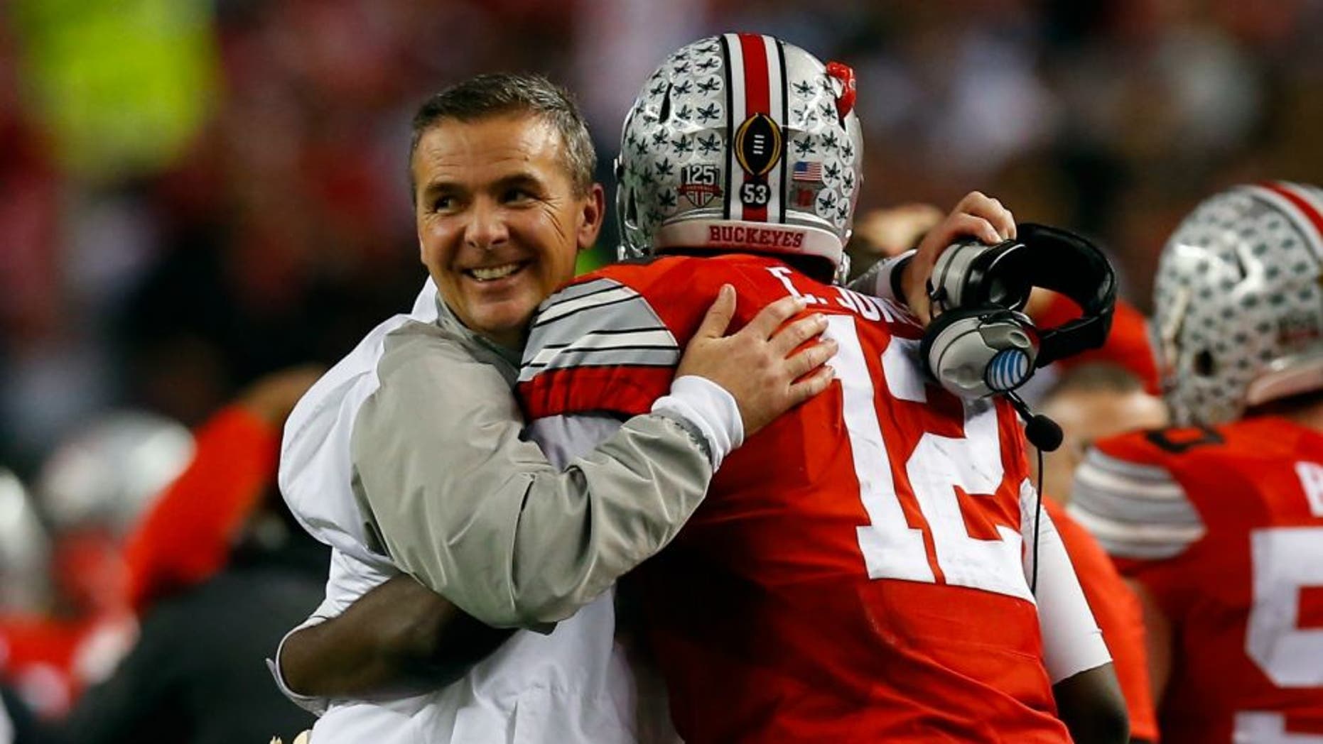 during the College Football Playoff National Championship Game at AT&T Stadium on January 12, 2015 in Arlington, Texas.