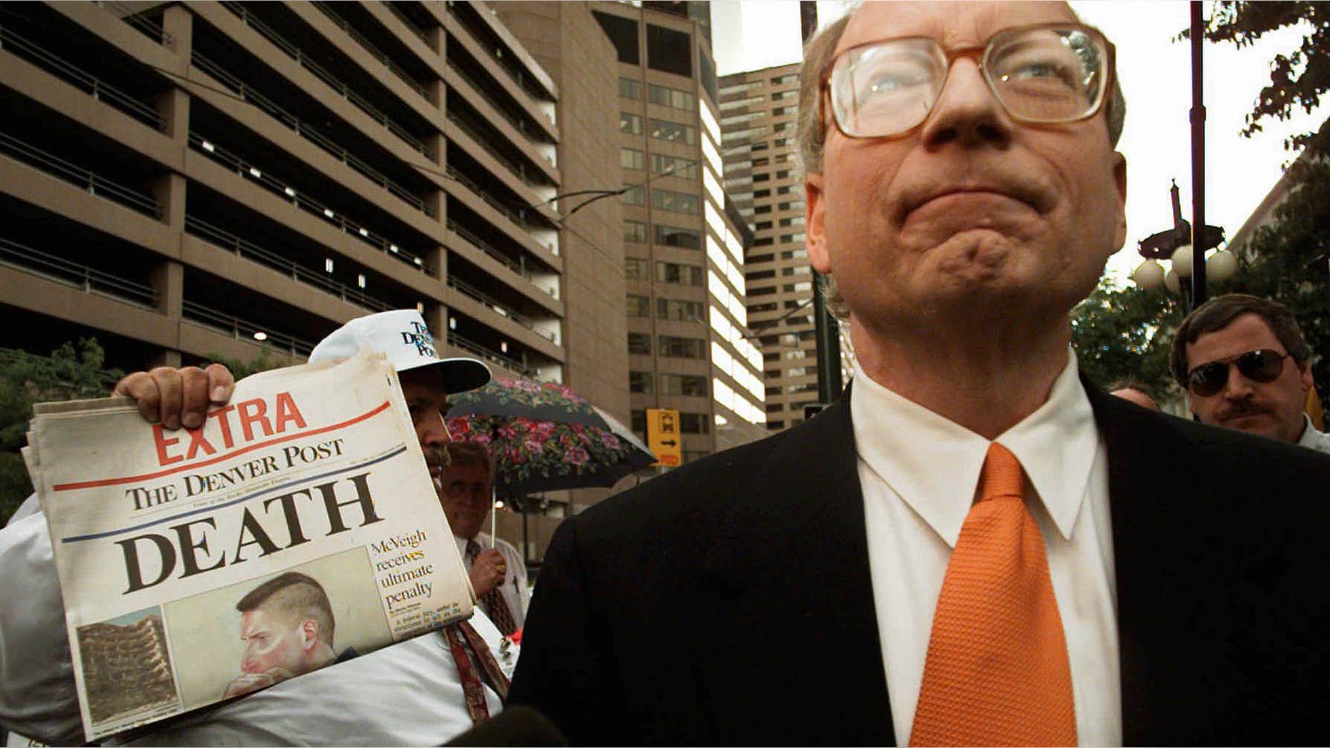 June 13, 1997: Defense attorney Stephen Jones is seen outside of the U.S. Courthouse in Denver, Colo.