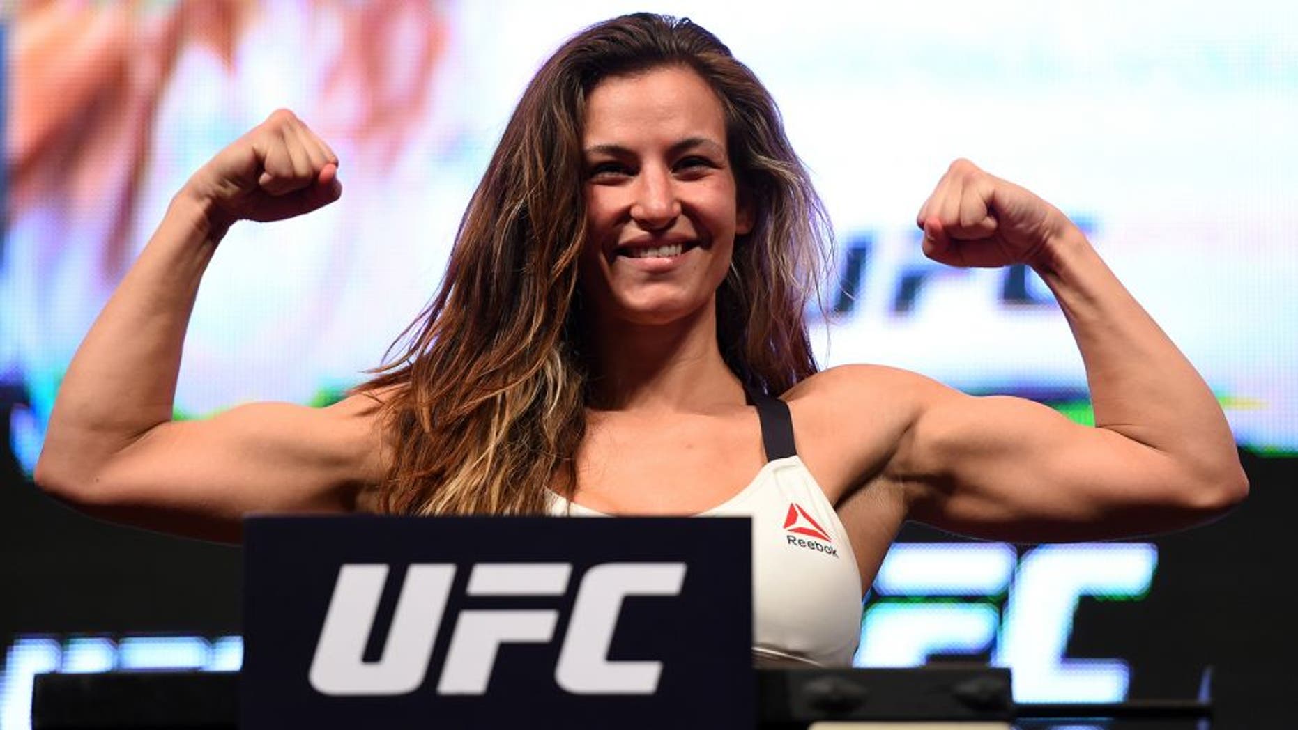LAS VEGAS, NV - MARCH 04: Miesha Tate weighs in during the UFC 196 Weigh-in at the MGM Grand Garden Arena on March 4, 2016 in Las Vegas, Nevada. (Photo by Josh Hedges/Zuffa LLC/Zuffa LLC via Getty Images)