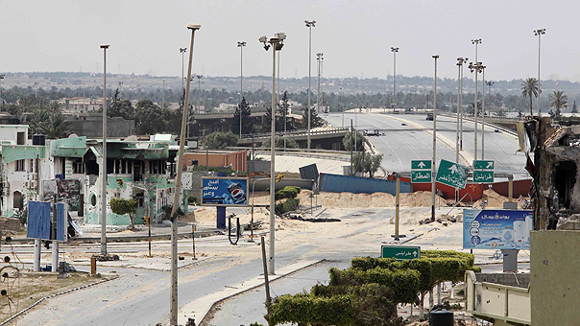 April 21: A general view of Misrata, where Libyan rebel fighters are engaged in house-to-house fighting with pro-Qaddafi troops in the besieged city, the main rebel holdout in Gadhafi's territory.