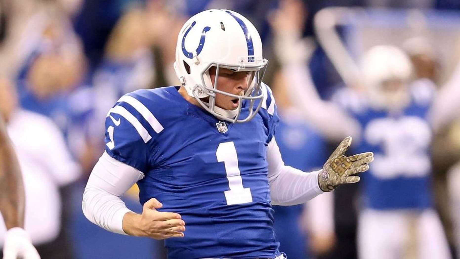 of the Denver Broncos during the game against the Indianapolis Colts at Lucas Oil Stadium on November 8, 2015 in Indianapolis, Indiana.