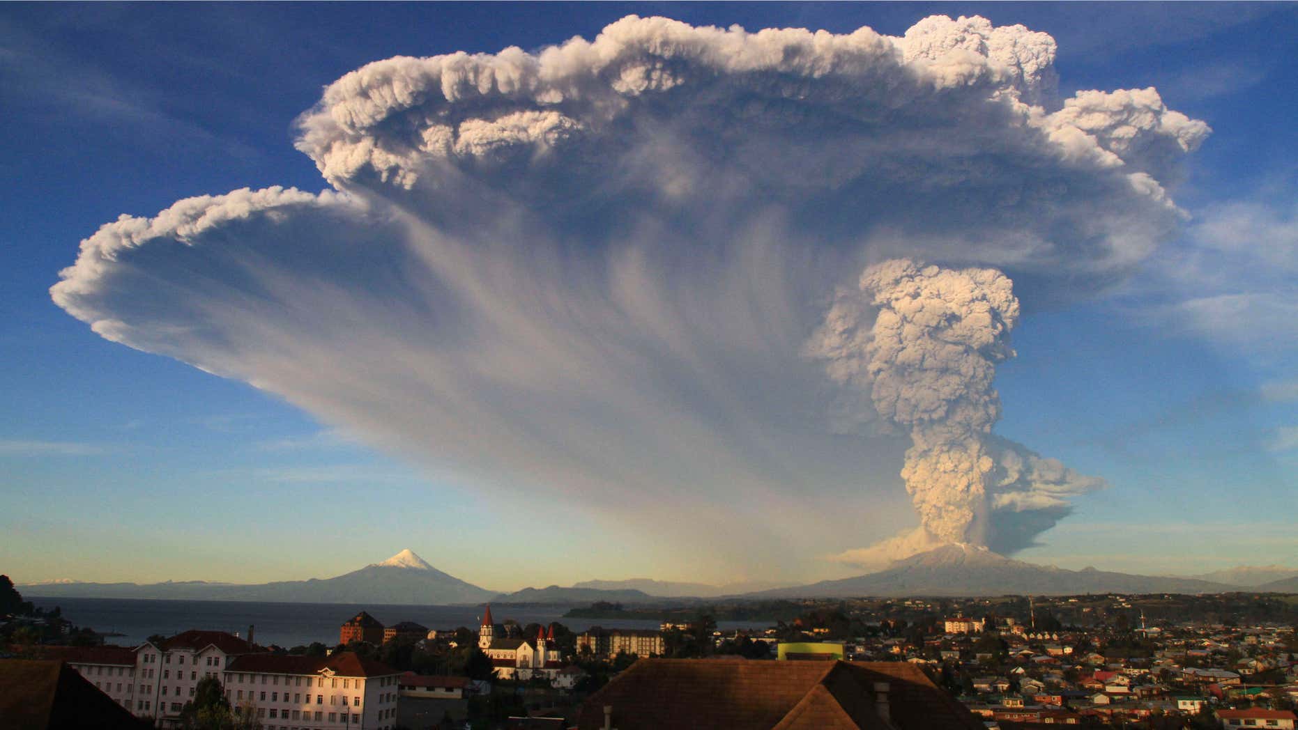 April 22, 2015: The Calbuco volcano erupts near Puerto Varas, Chile.