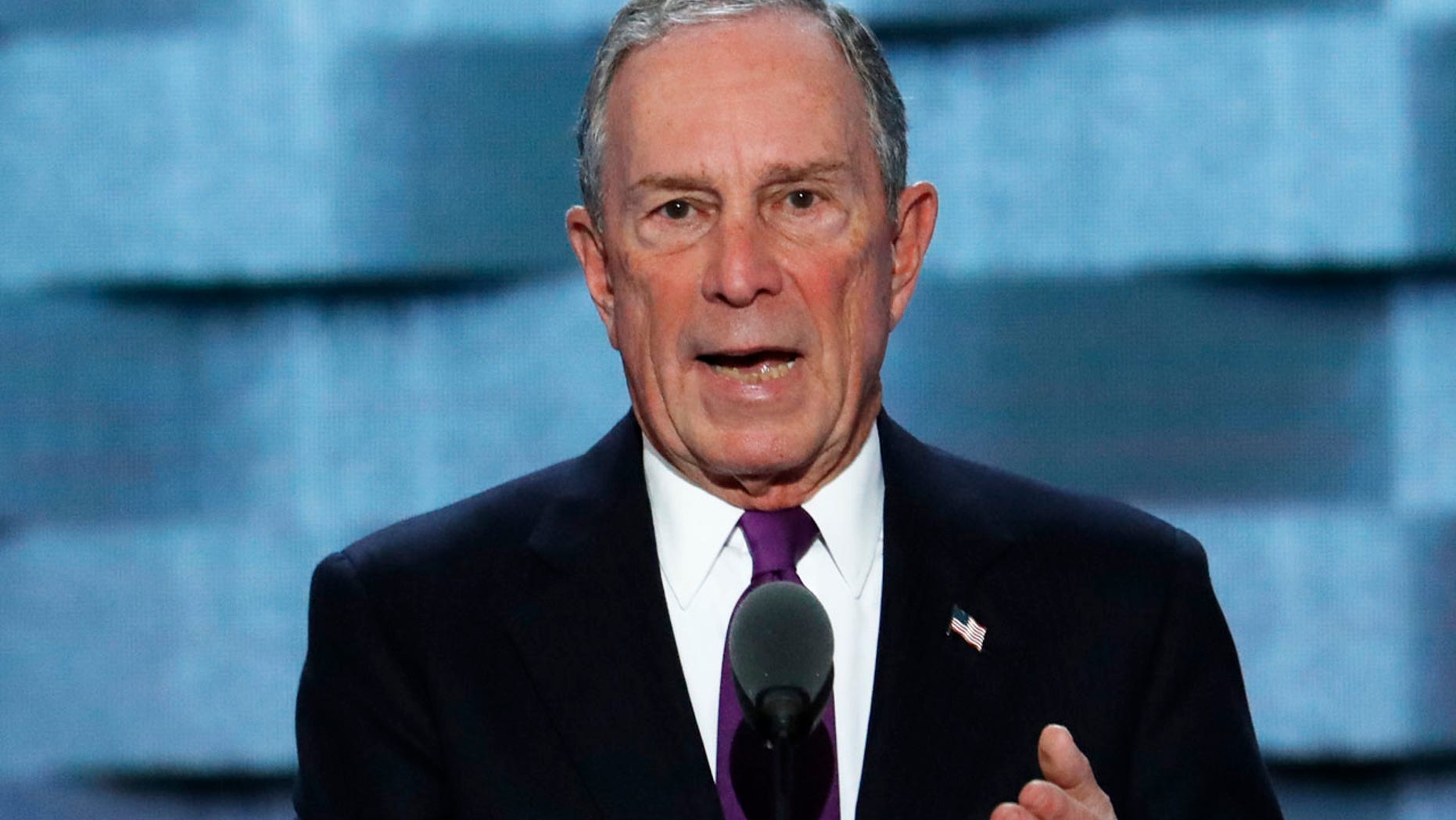 FILE - In this Wednesday, July 27, 2016, file photo, former New York City Mayor Michael Bloomberg speaks during the third day of the Democratic National Convention in Philadelphia.