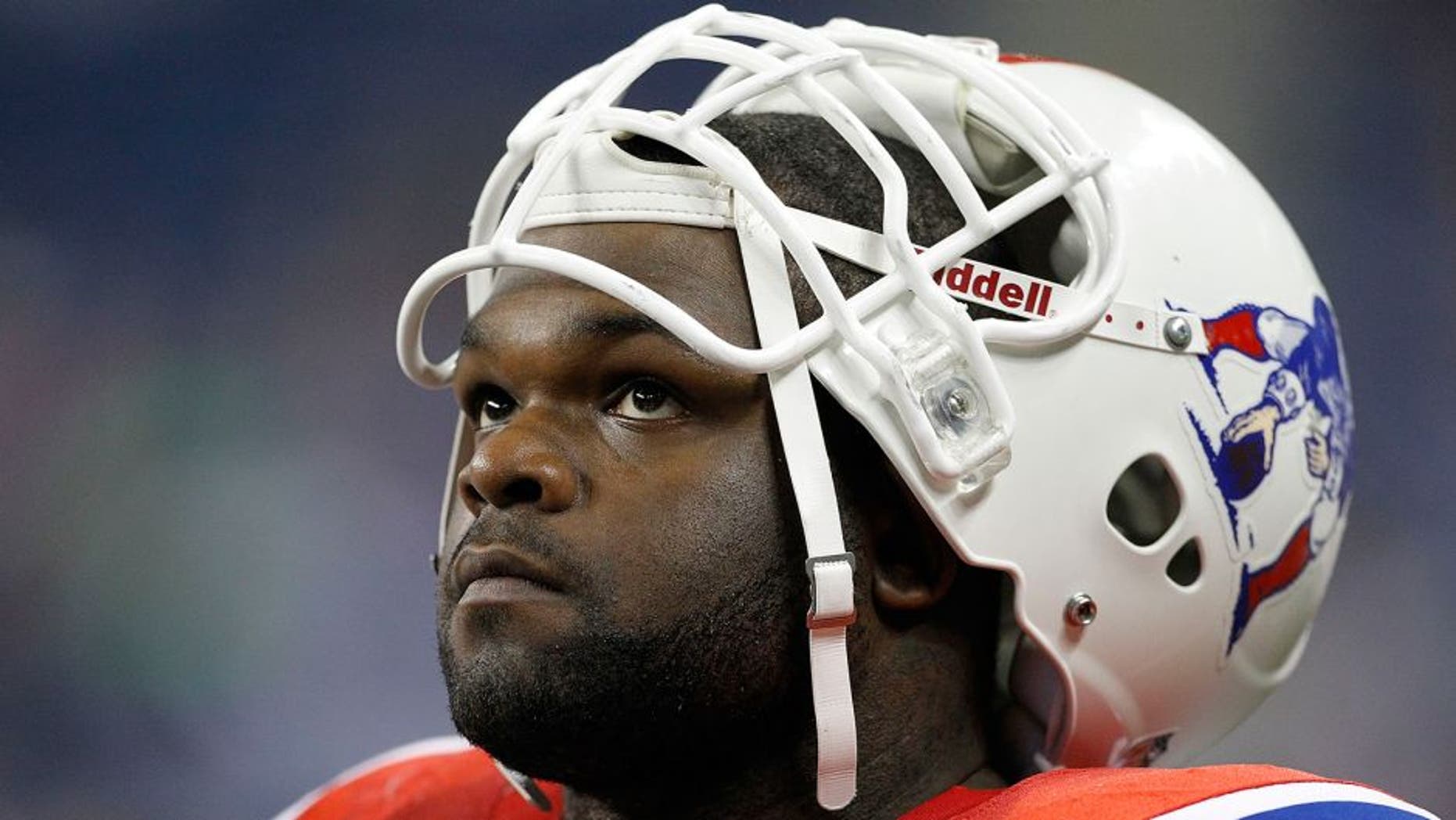 DETROIT - NOVEMBER 25: Ron Brace #97 of the New England Patriots during the game against the Detroit Lions at Ford Field on November 25, 2010 in Detroit, Michigan. New England defeated Detroit 45-24. (Photo by Leon Halip/Getty Images) *** Local Caption *** Ron Brace