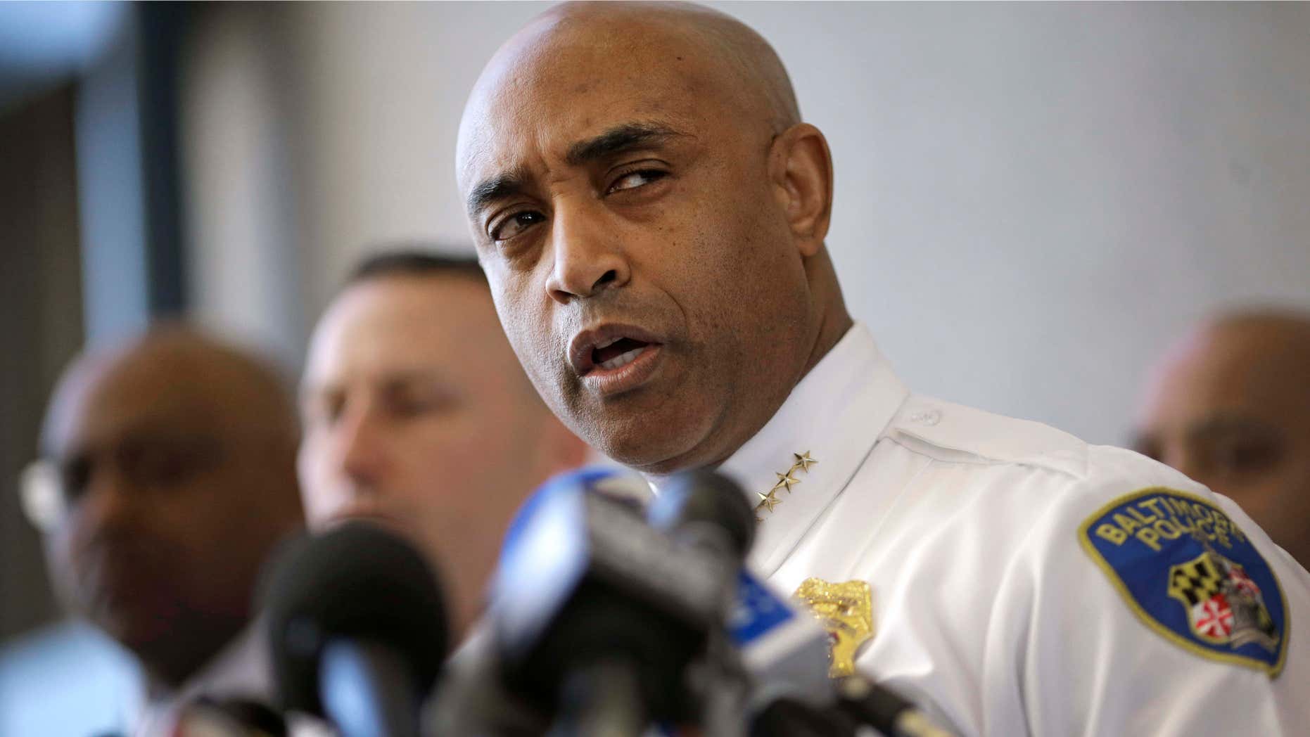 April 24, 2015: Baltimore Police Department Commissioner Anthony Batts speaks about the investigation into Freddie Gray's death at a news conference.