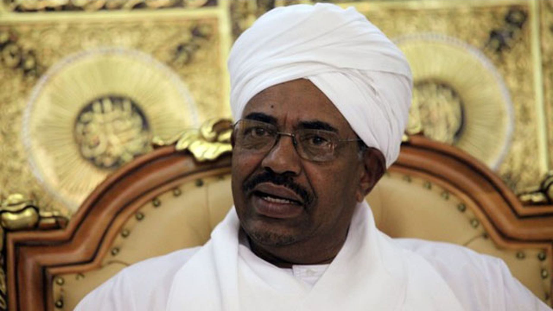 Sudan's President Omar Hassan al-Bashir reacts during a meeting with Haile Menkerios, Special Representative of the U.N. Secretary-General in Sudan, in Khartoum April 20, 2010 (Reuters).