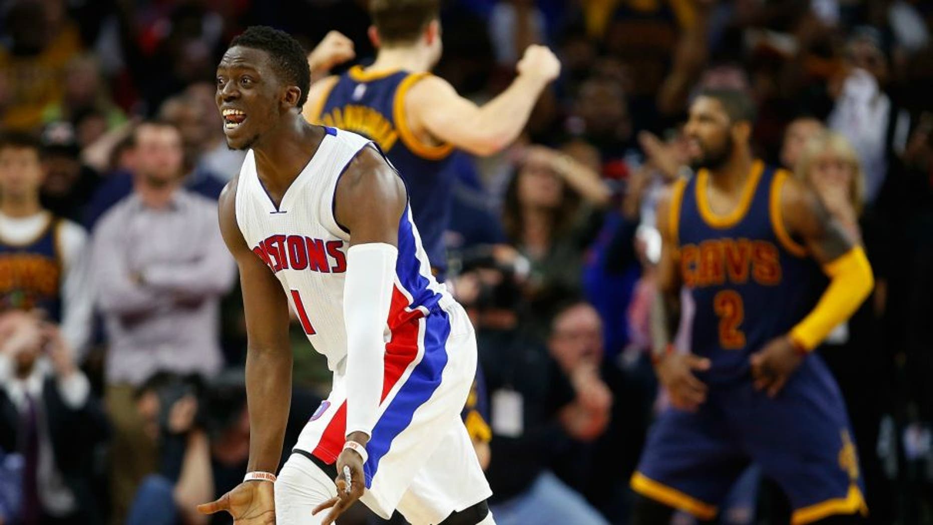 AUBURN HILLS, MI - APRIL 24: in game four of the NBA Eastern Conference quarterfinals during the 2016 NBA Playoffs at the Palace of Auburn Hills on April 24, 2016 in Auburn Hills, Michigan. NOTE TO USER: User expressly acknowledges and agrees that, by downloading and or using this photograph, User is consenting to the terms and conditions of the Getty Images License Agreement. (Photo by Gregory Shamus/Getty Images) *** Local Caption ***