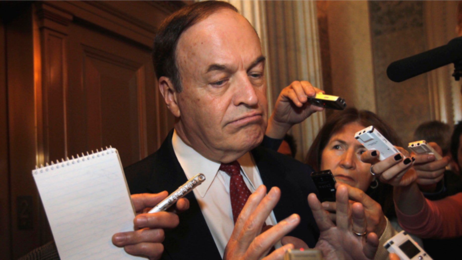April 28: The Senate Banking Committee's ranking Republican Sen. Richard Shelby, R-Ala., talks to reporters on Capitol Hill in Washington.