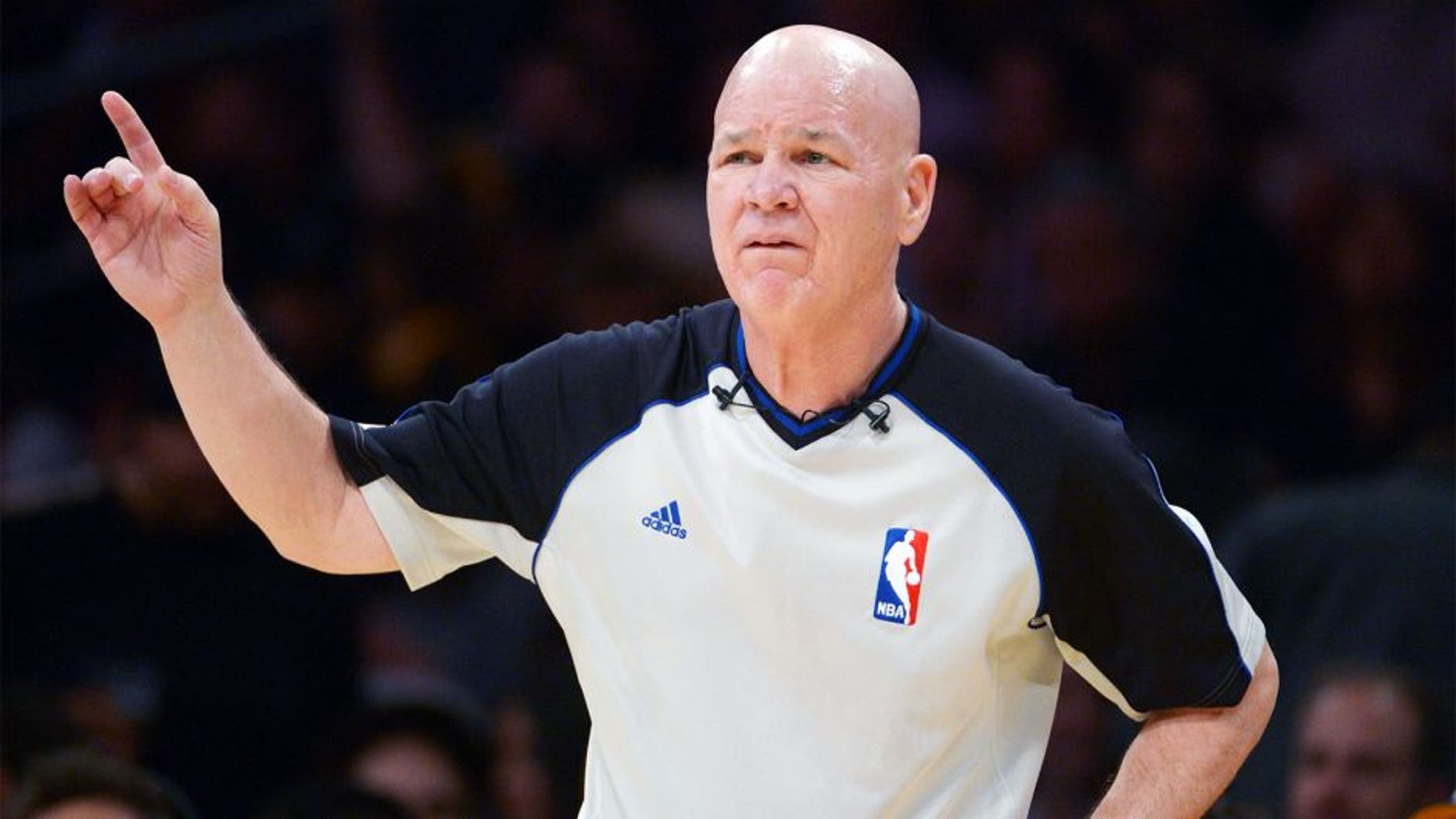 Dec 10, 2013; Los Angeles, CA, USA; NBA referee Joey Crawford during the game between the Phoenix Suns and the Los Angeles Lakers at Staples Center. The Suns defeated the Lakers 114-108. Mandatory Credit: Kirby Lee-USA TODAY Sports