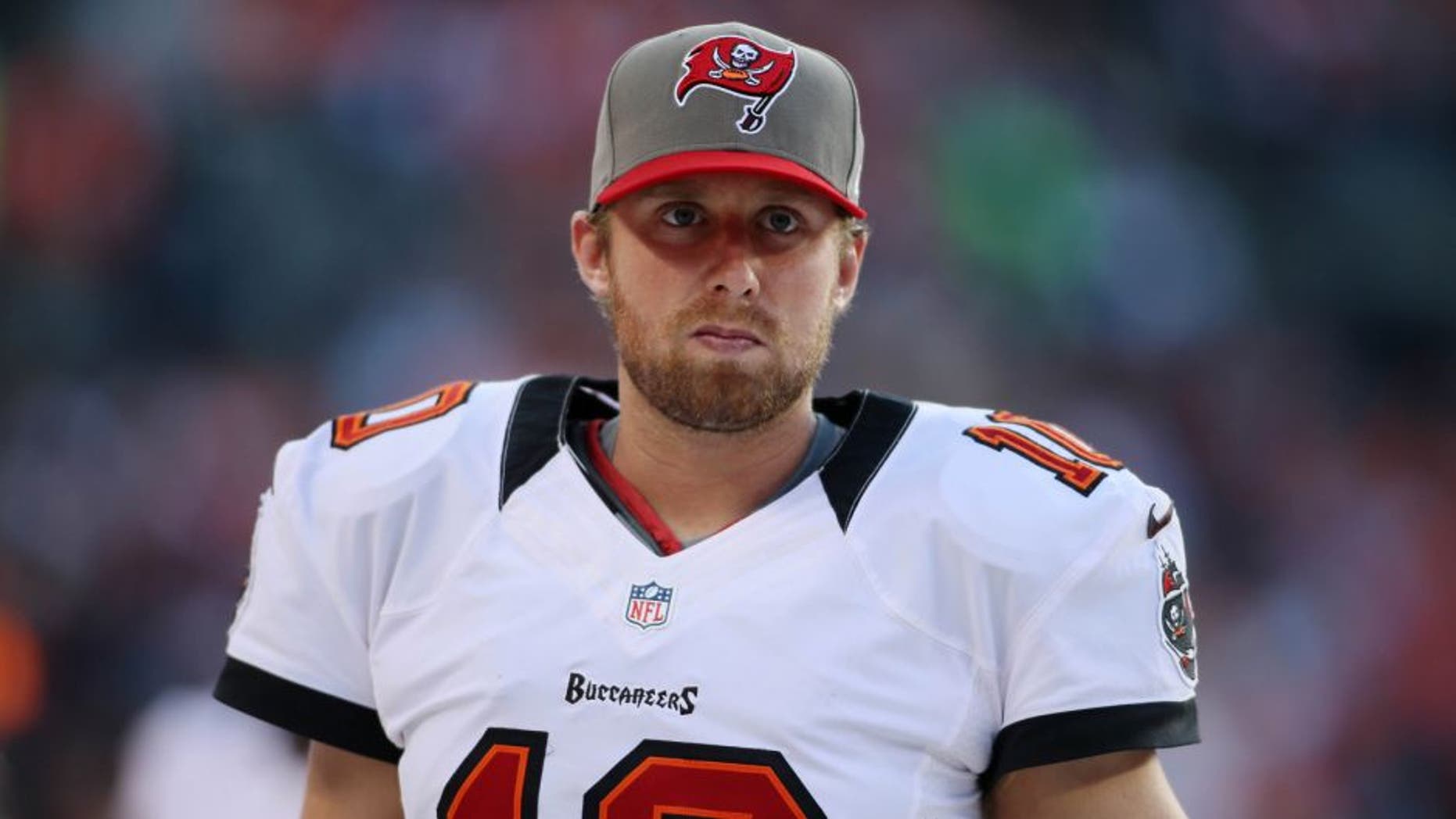 December 2, 2012; Denver, CO, USA; Tampa Bay Buccaneers kicker Connor Barth (10) during the first half against the Denver Broncos at Sports Authority Field at Mile High. Mandatory Credit: Chris Humphreys-USA TODAY Sports