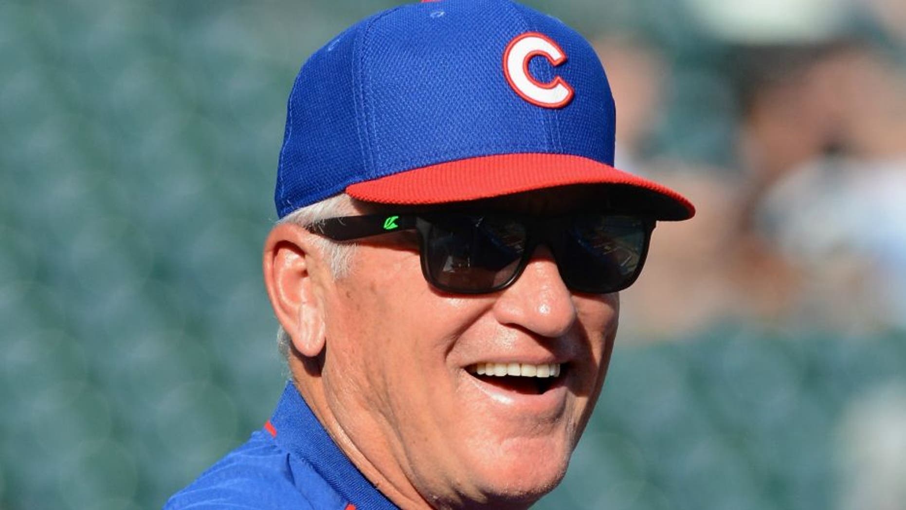 DETROIT, MI - JUNE 10: Manager Joe Maddon #70 of the Chicago Cubs looks on during batting practice prior to the game against the Detroit Tigers at Comerica Park on June 10, 2015 in Detroit, Michigan. The Cubs defeated the Tigers 12-3. (Photo by Mark Cunningham/MLB Photos via Getty Images)
