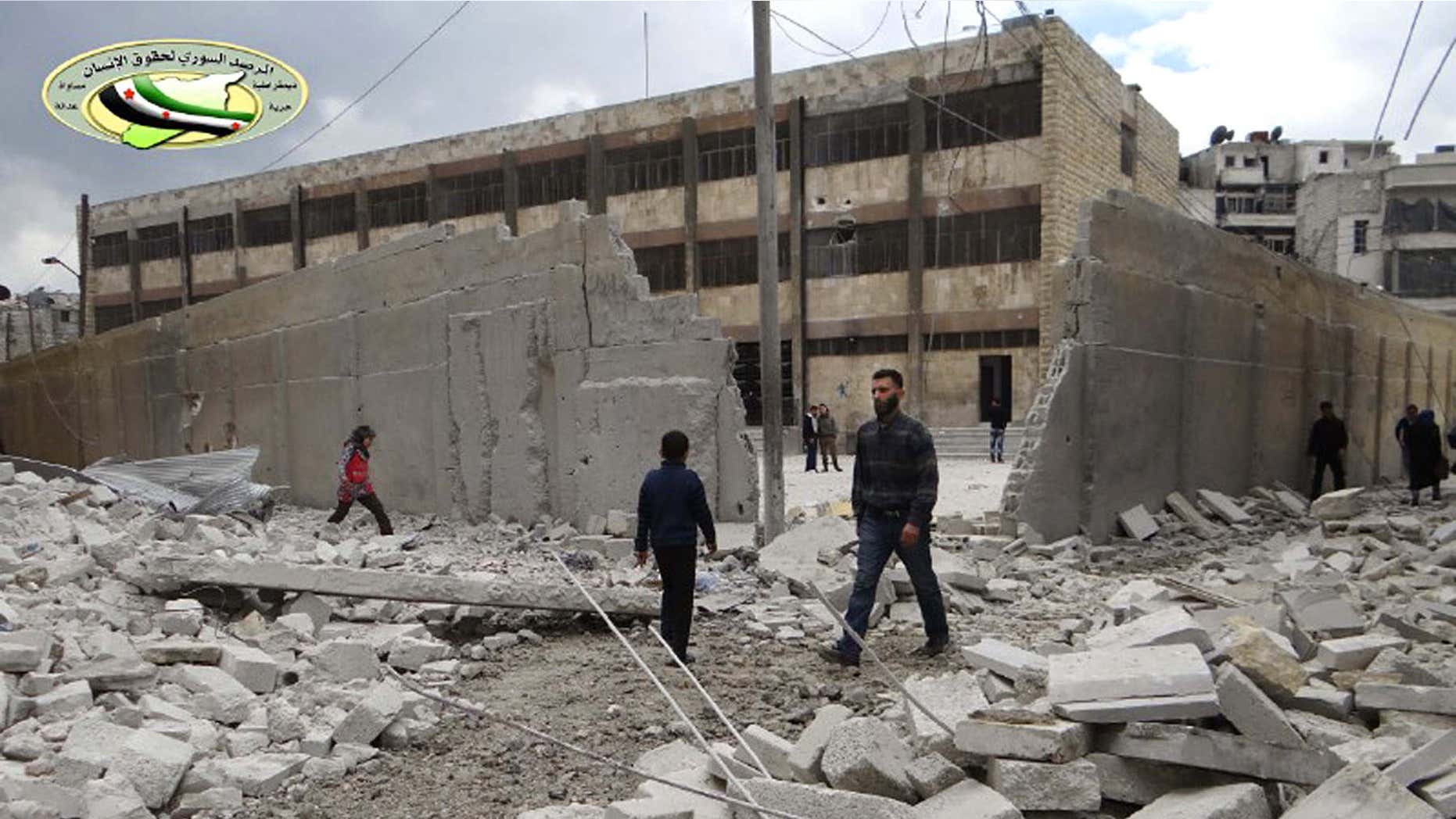 This photo posted by the anti-government activist website of the Syrian Observatory for Human Rights