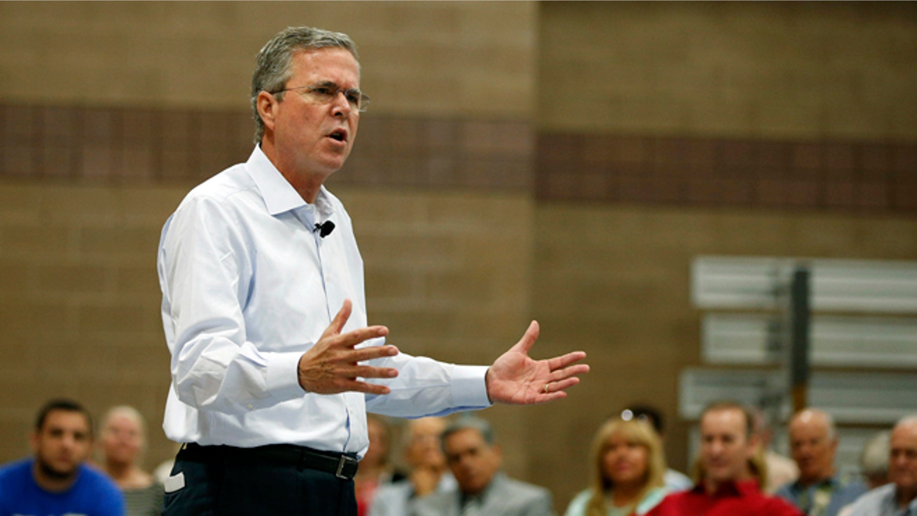 Republican presidential candidate, former Florida Gov. Jeb Bush speaks at a campaign event Saturday, June 27, 2015, in Henderson, Nev. (AP Photo/John Locher)