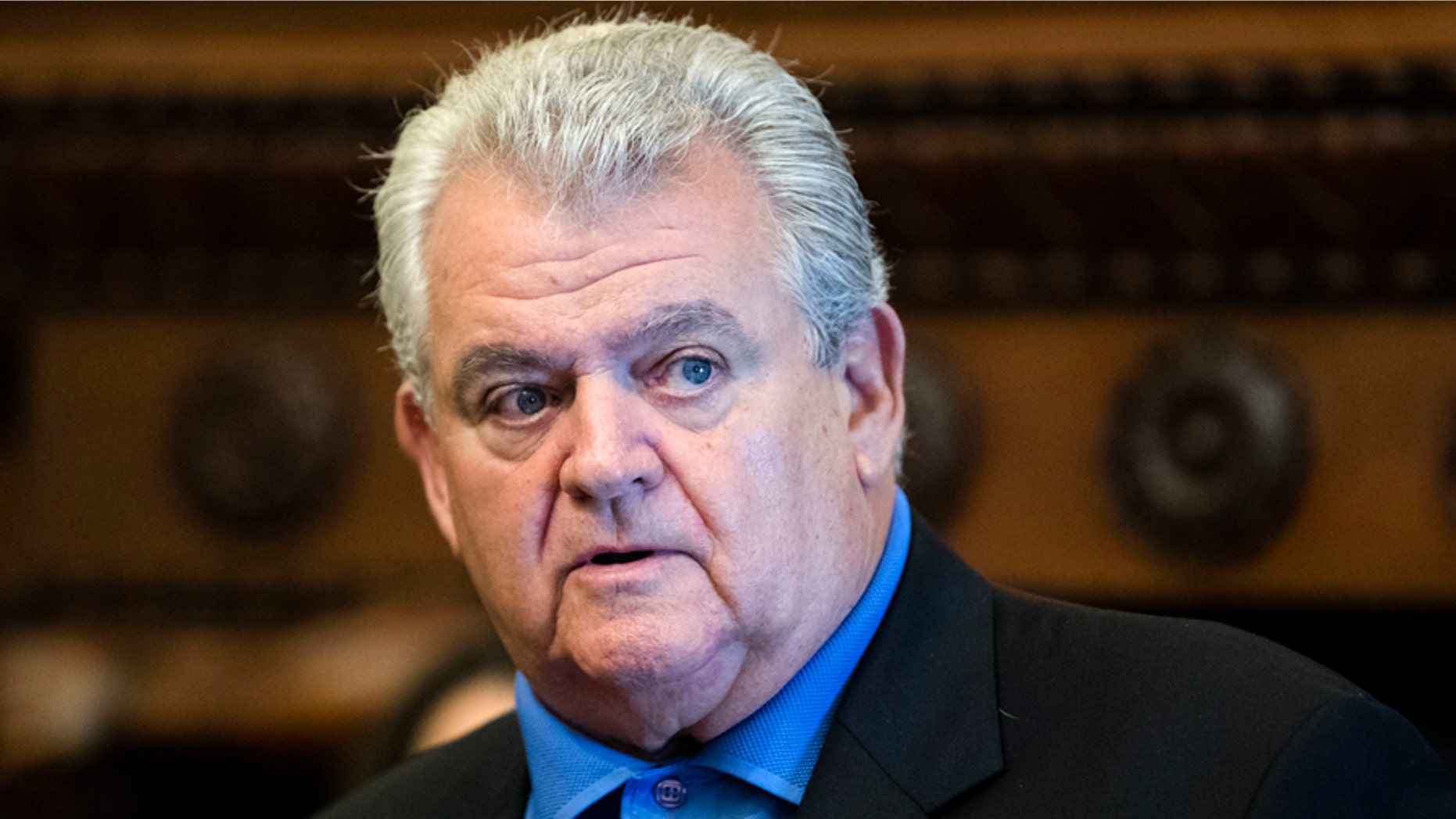 In this Monday, Sept. 11, 2017 photo, U.S. Rep. Robert Brady speaks at a news conference in Philadelphia. A lawyer for former Philadelphia judge Jimmie Moore, who ran against Brady in 2012, says his client will plead guilty to concealing a $90,000 payment from the incumbent's campaign made in exchange for him dropping out of the race. (AP Photo/Matt Rourke)