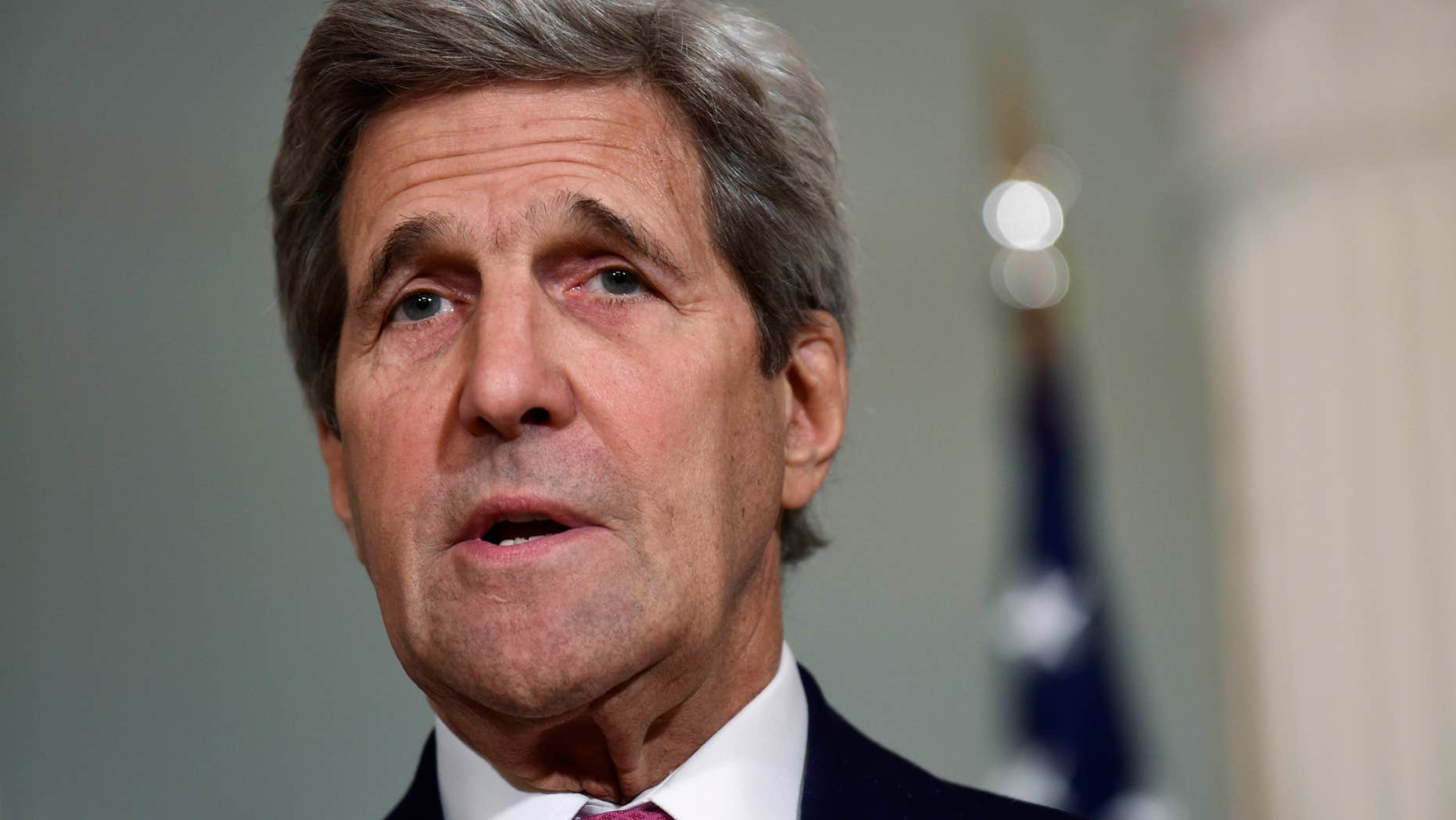 FILE - In this March 30, 2016, file photo, Secretary of State John Kerry speaks during a media availability at the State Department in Washington.