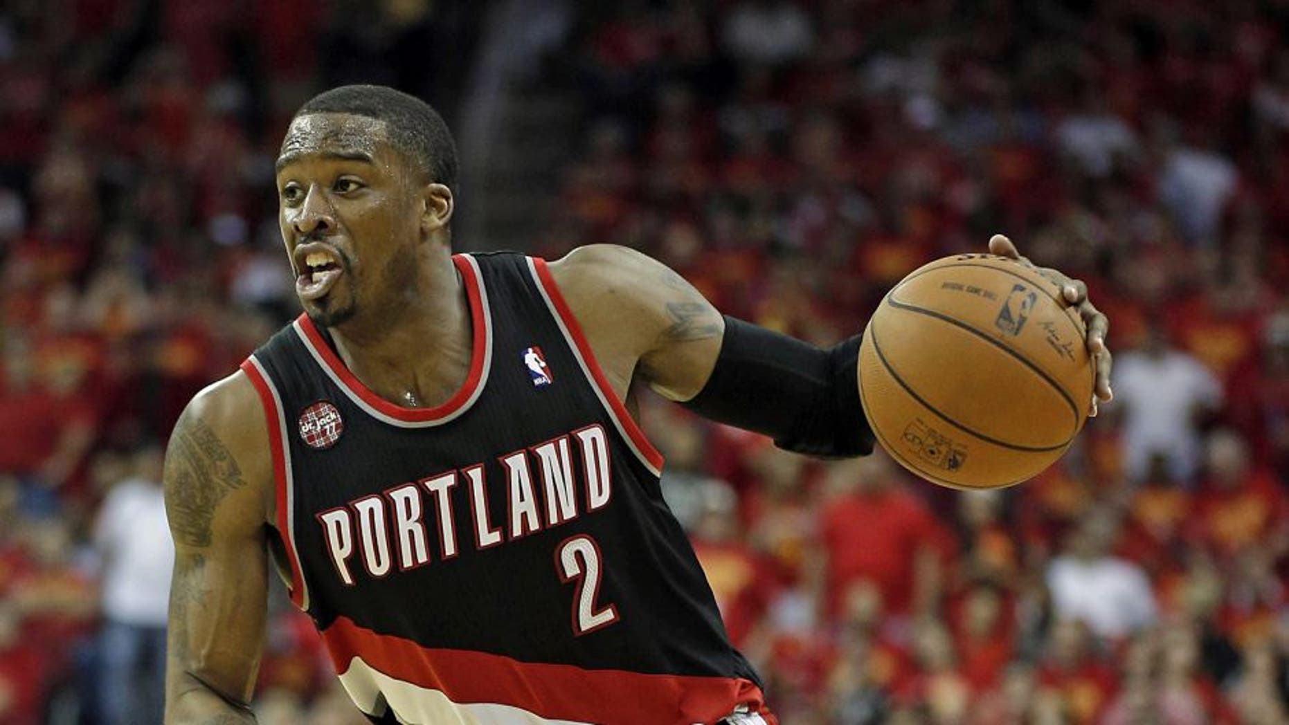 Apr 30, 2014; Houston, TX, USA; Portland Trail Blazers guard Wesley Matthews (2) drives to the basket during the fourth quarter against the Houston Rockets in game five of the first round of the 2014 NBA Playoffs at Toyota Center. Mandatory Credit: Andrew Richardson-USA TODAY Sports