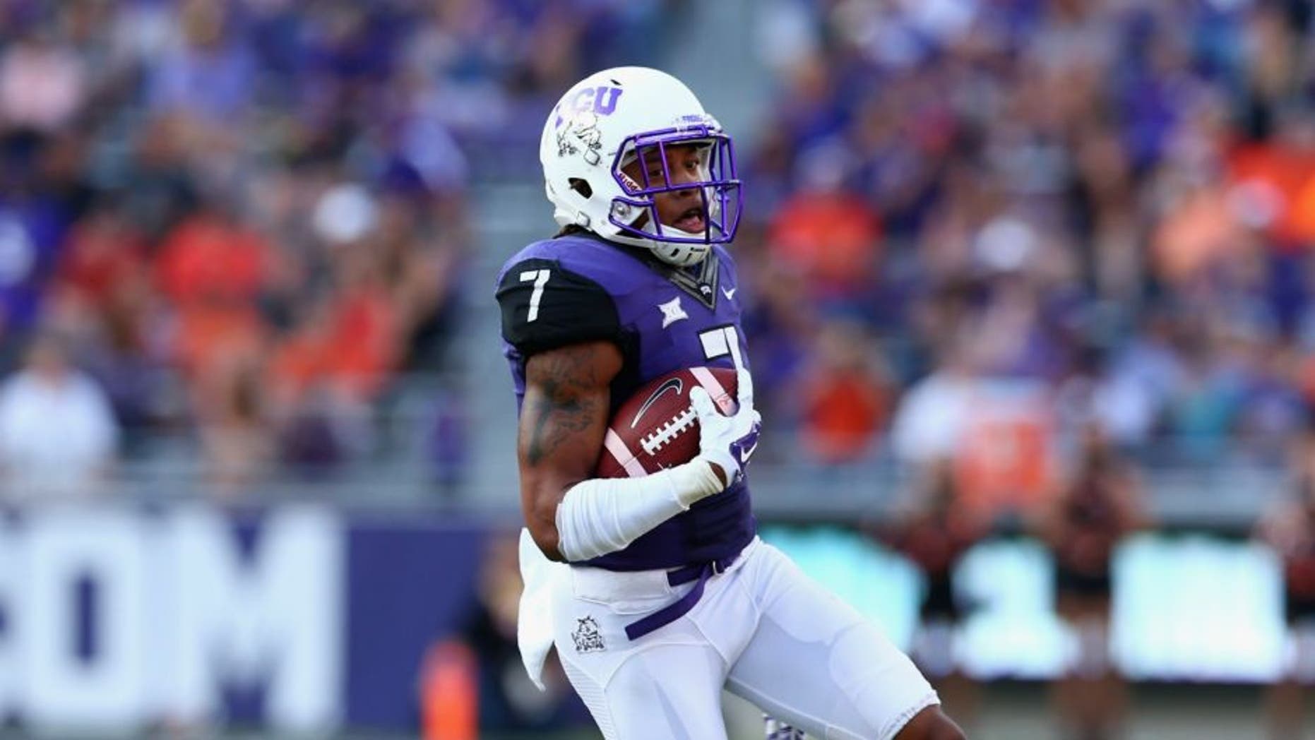 at Amon G. Carter Stadium on October 18, 2014 in Fort Worth, Texas.