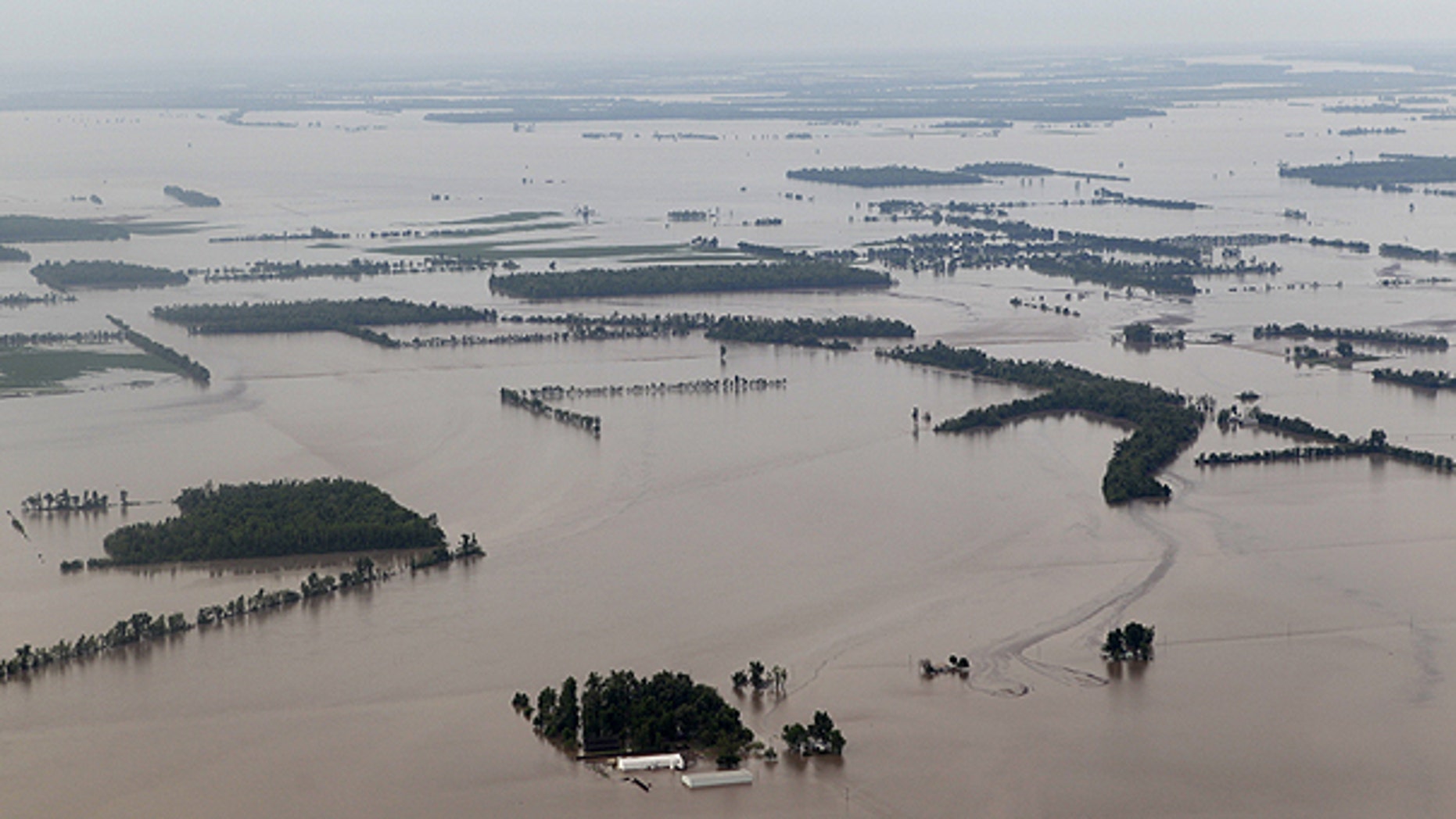 May 3: Part of the 130,000 acres of farmland flooded by an intentional break in the Birds Point levee is seen in Mississippi Country, Mo.