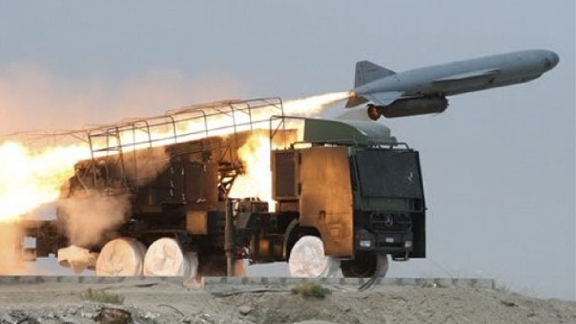 A Saegheh ground-to-sea missile is launched by Iranian Revolutionary Guard during a maneuver at the eastern part of Strait of Hormuz, a strategic oil route in southern Iran. Iranian media reported that the country will hold a new set of maneuvers in the strategic waters of the Persian Gulf and the Sea of Oman. (AP)