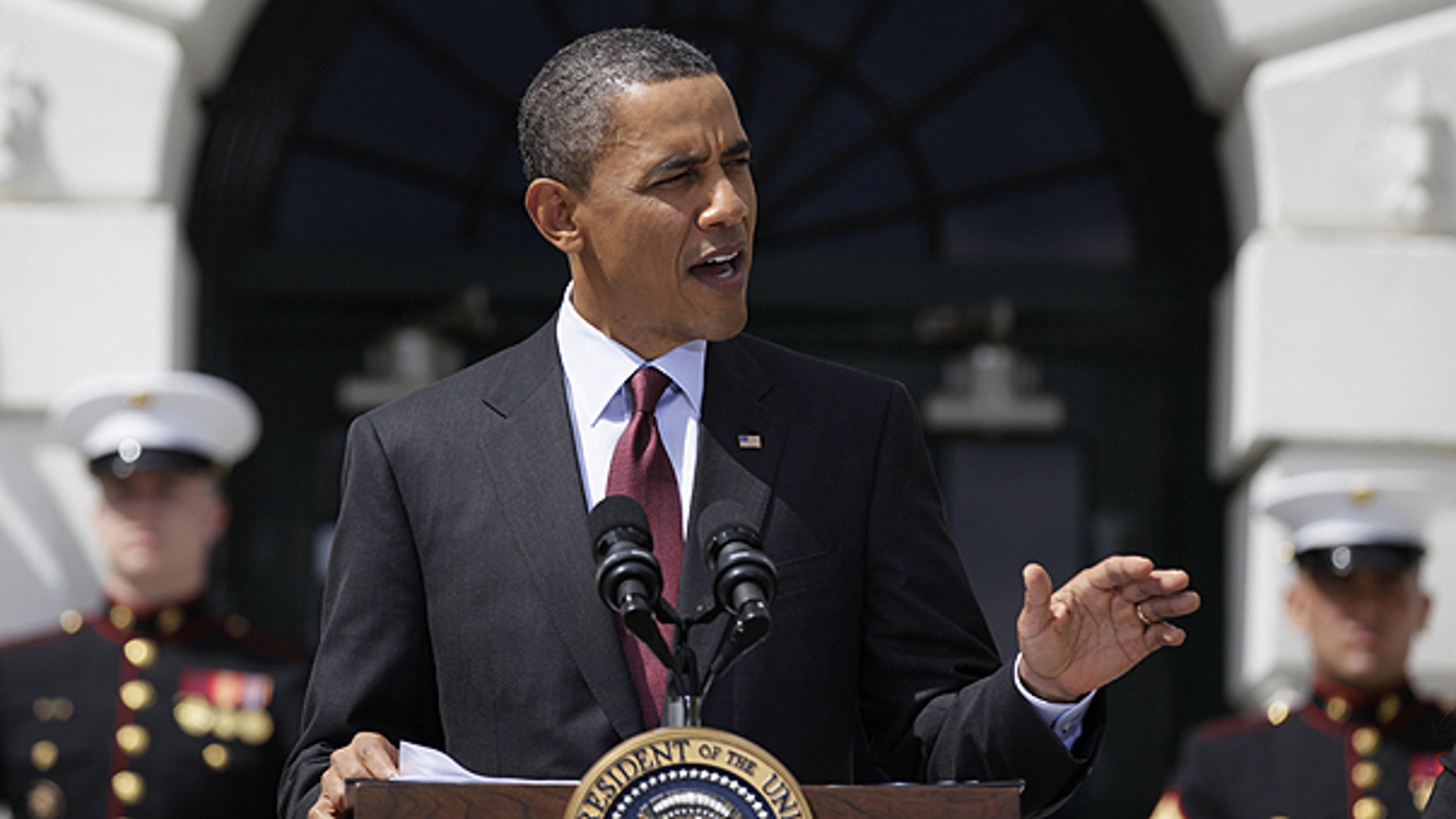 May 4: Obama speaks as he welcomes the Wounded Warrior Project's Soldier Ride on the South Lawn of the White House.