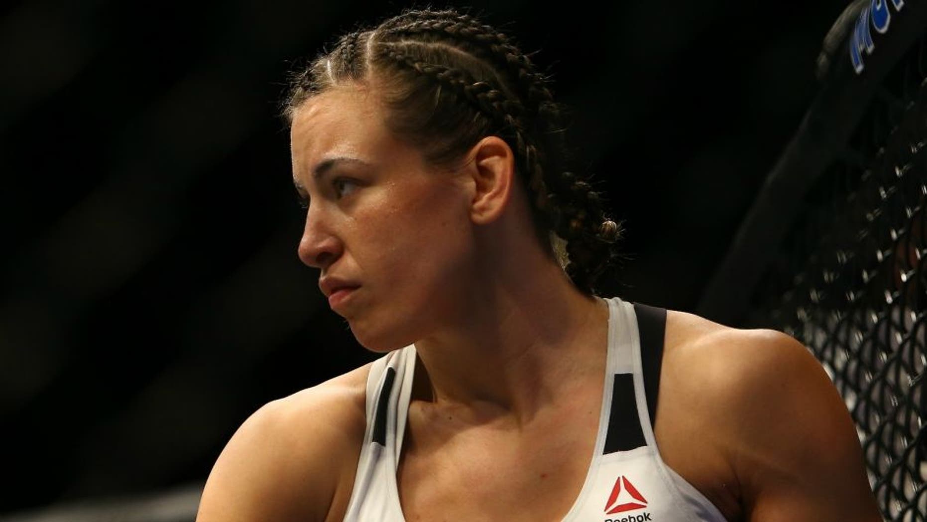 LAS VEGAS, NV - MARCH 5: Miesha Tate prior to her bout against UFC bantamweight champion Holly Holm during UFC 196 at the MGM Grand Garden Arena on March 5, 2016 in Las Vegas, Nevada. (Photo by Rey Del Rio/Getty Images)