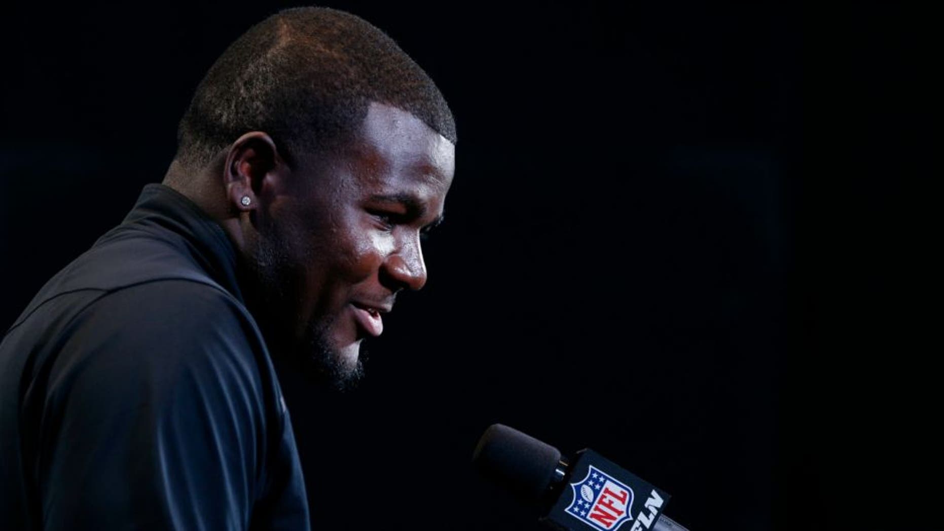 INDIANAPOLIS, IN - FEBRUARY 25: Quarterback Cardale Jones #11 of Ohio State speaks to the media during the 2016 NFL Scouting Combine at Lucas Oil Stadium on February 25, 2016 in Indianapolis, Indiana. (Photo by Joe Robbins/Getty Images)