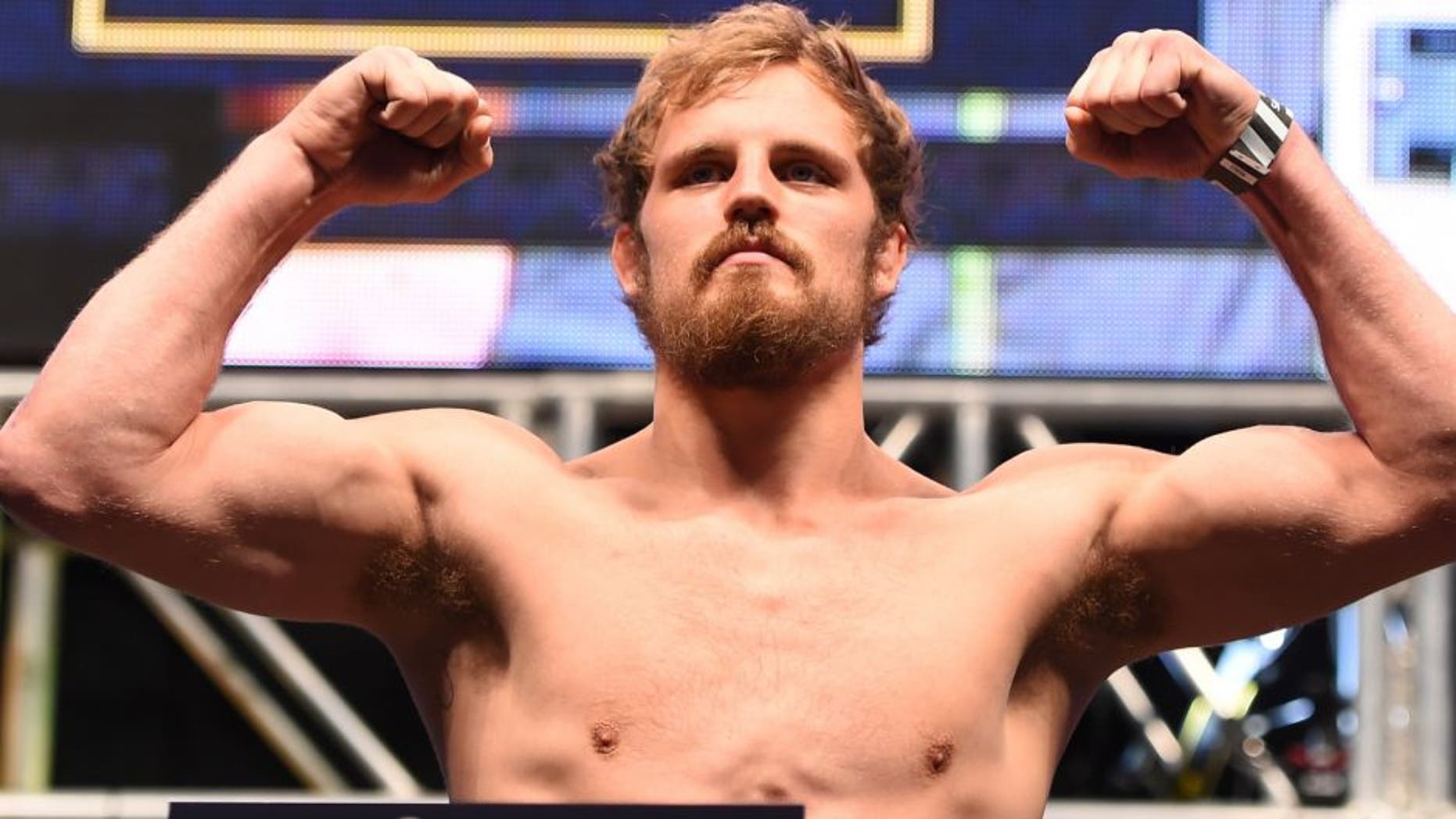 LAS VEGAS, NV - DECEMBER 11: Gunnar Nelson of Iceland weighs in during the UFC 194 weigh-in inside MGM Grand Garden Arena on December 10, 2015 in Las Vegas, Nevada. (Photo by Josh Hedges/Zuffa LLC/Zuffa LLC via Getty Images)