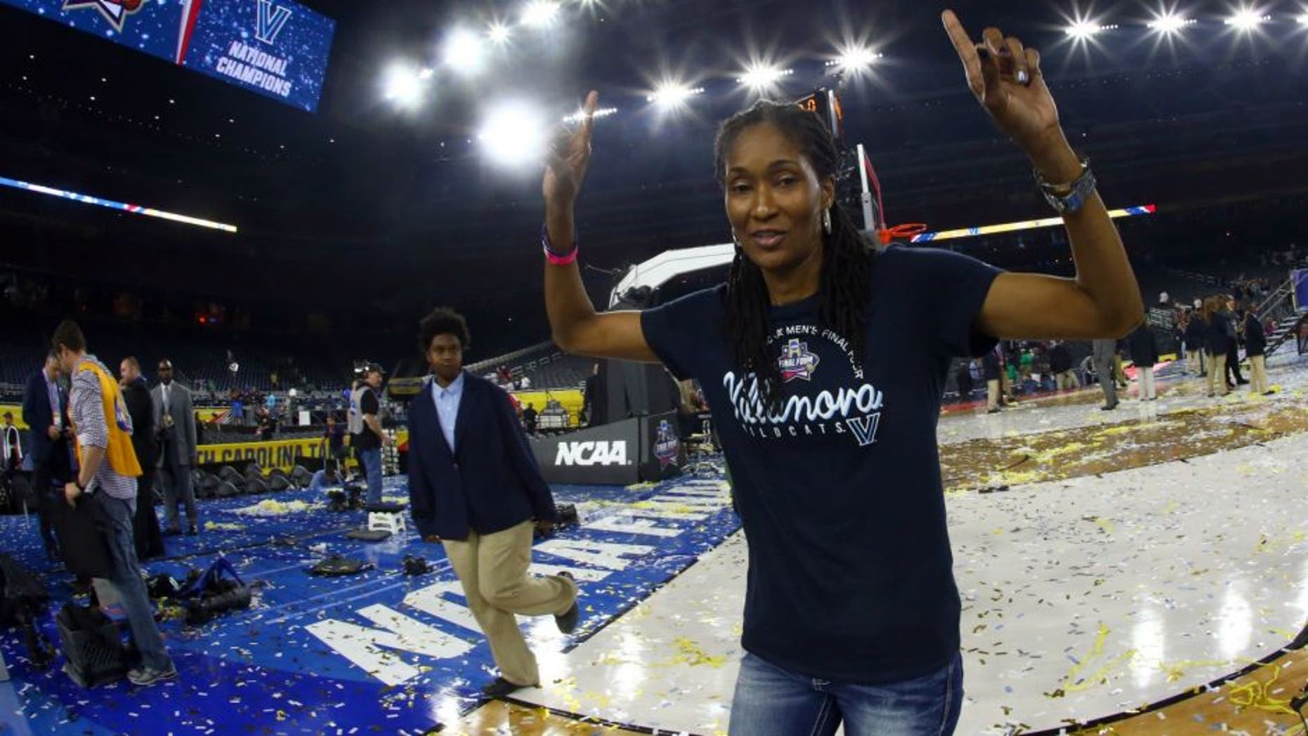 during the 2016 NCAA Men's Final Four National Championship game at NRG Stadium on April 4, 2016 in Houston, Texas.
