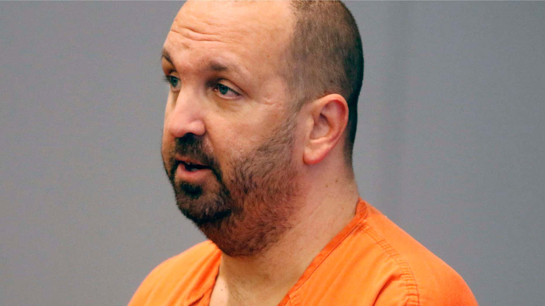 April 6, 2015: Defendant Craig Stephen Hicks, 46, responds affirmatively to Judge Orlando Hudson's question if Hicks understood the charges against him, in Durham Criminal Superior Court in Durham, N.C.