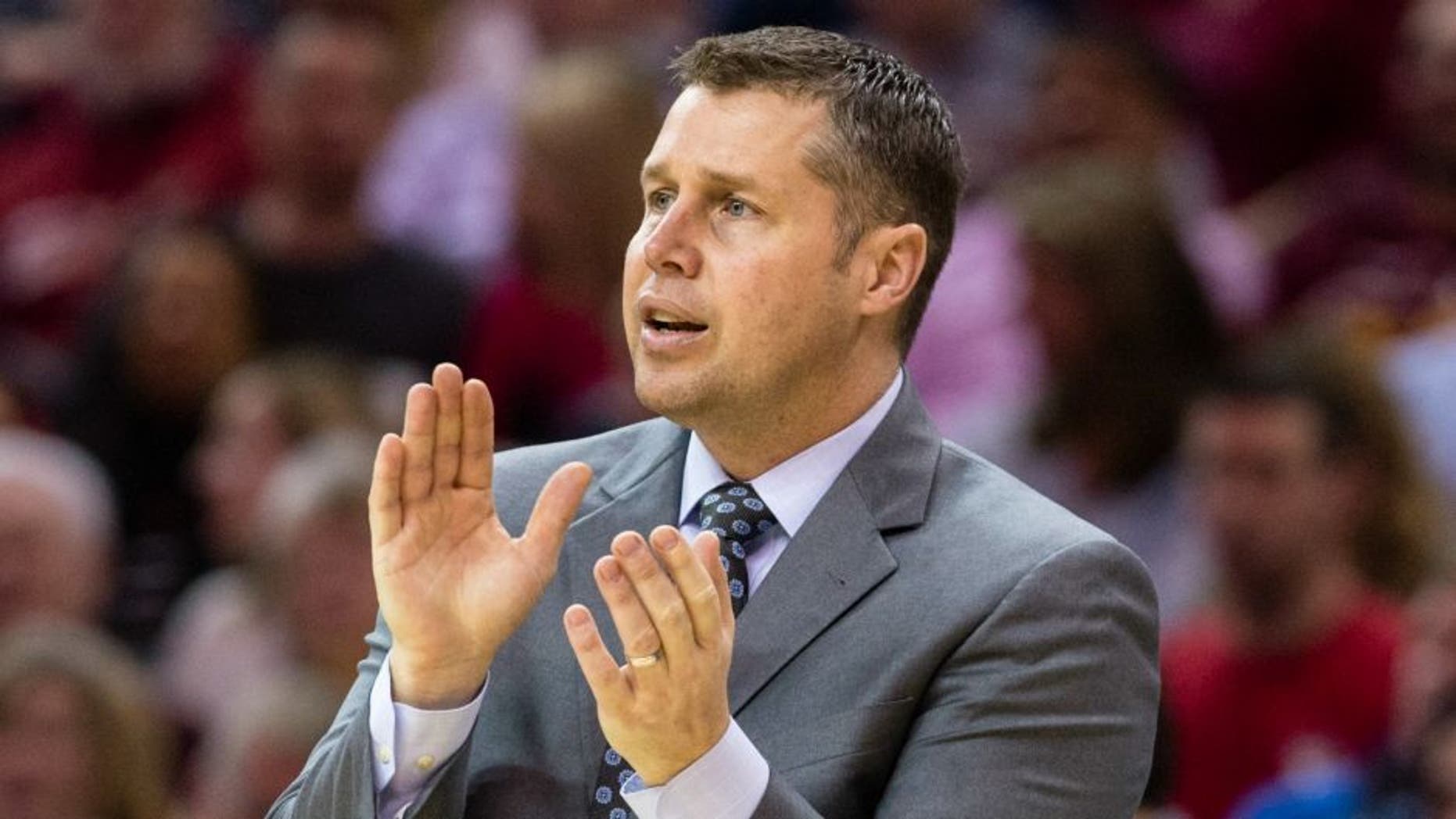 CLEVELAND, OH - MARCH 7: Head coach David Joerger of the Memphis Grizzlies watches his team during the first half against the Cleveland Cavaliers at Quicken Loans Arena on March 7, 2016 in Cleveland, Ohio. NOTE TO USER: User expressly acknowledges and agrees that, by downloading and/or using this photograph, user is consenting to the terms and conditions of the Getty Images License Agreement. Mandatory copyright notice. (Photo by Jason Miller/Getty Images)