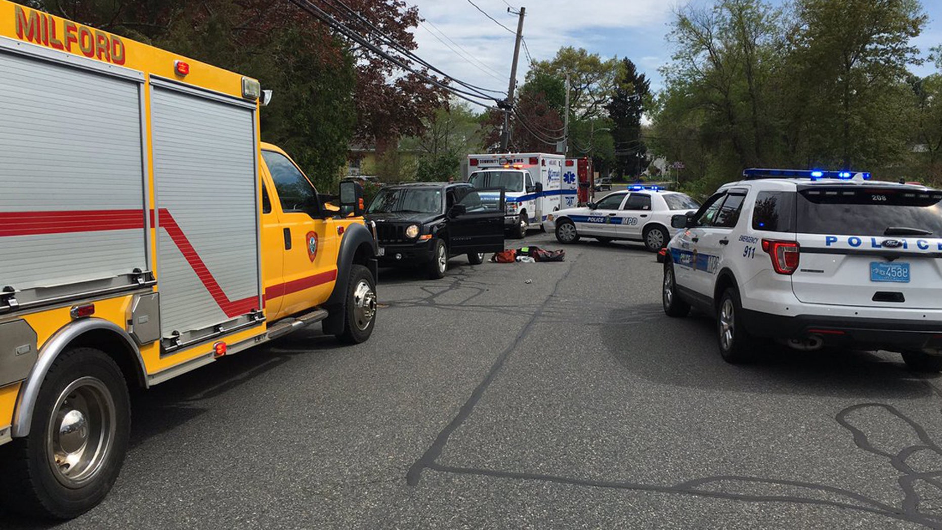 A 19-year-old man is in custody after allegedly stabbing multiple people in Milford Sunday afternoon.