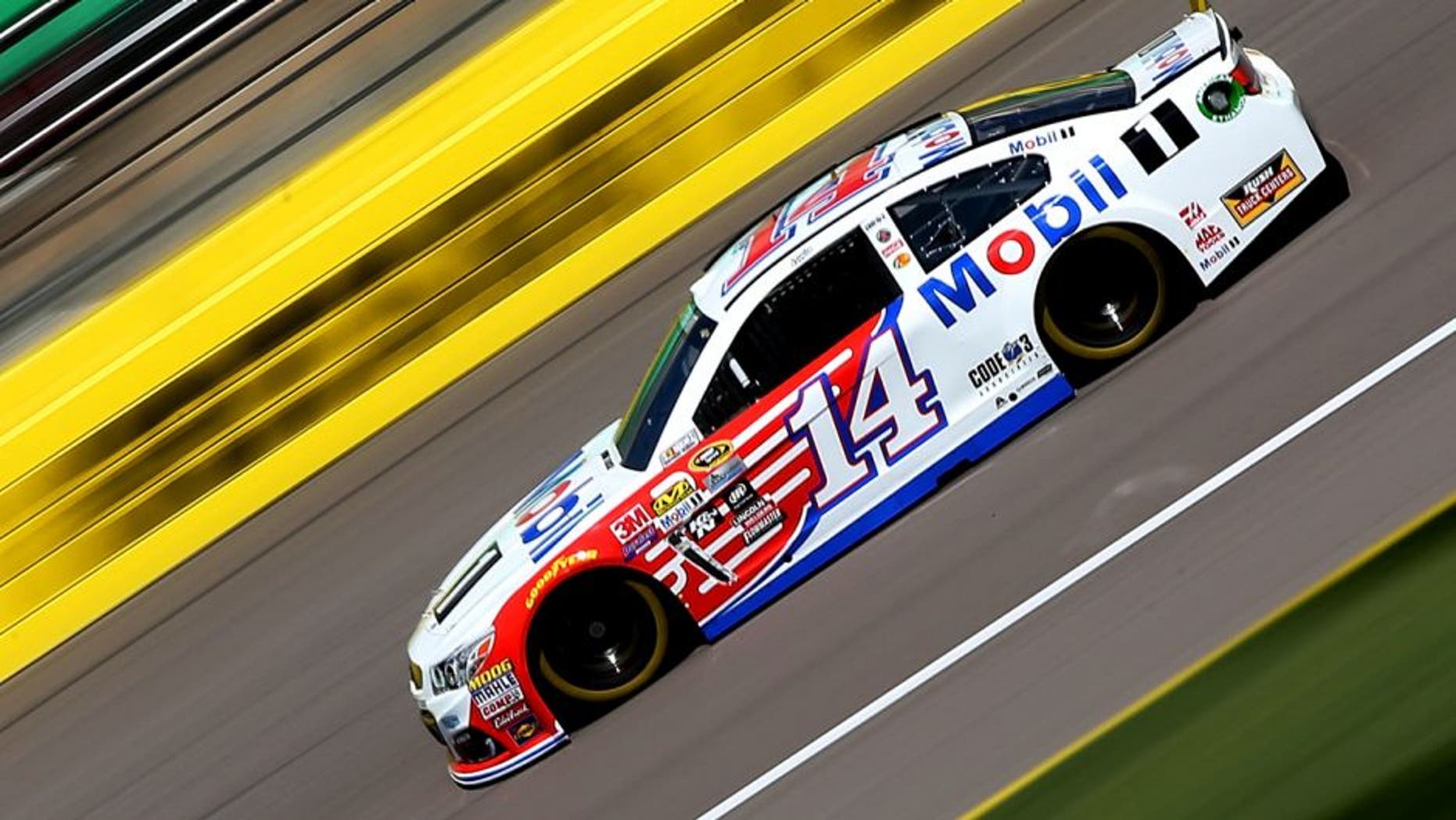 KANSAS CITY, KS - MAY 06: Tony Stewart, driver of the #14 Mobil 1 Chevrolet, drives during practice for the NASCAR Sprint Cup Series Go Bowling 400 at Kansas Speedway on May 6, 2016 in Kansas City, Kansas. (Photo by Sean Gardner/NASCAR via Getty Images)