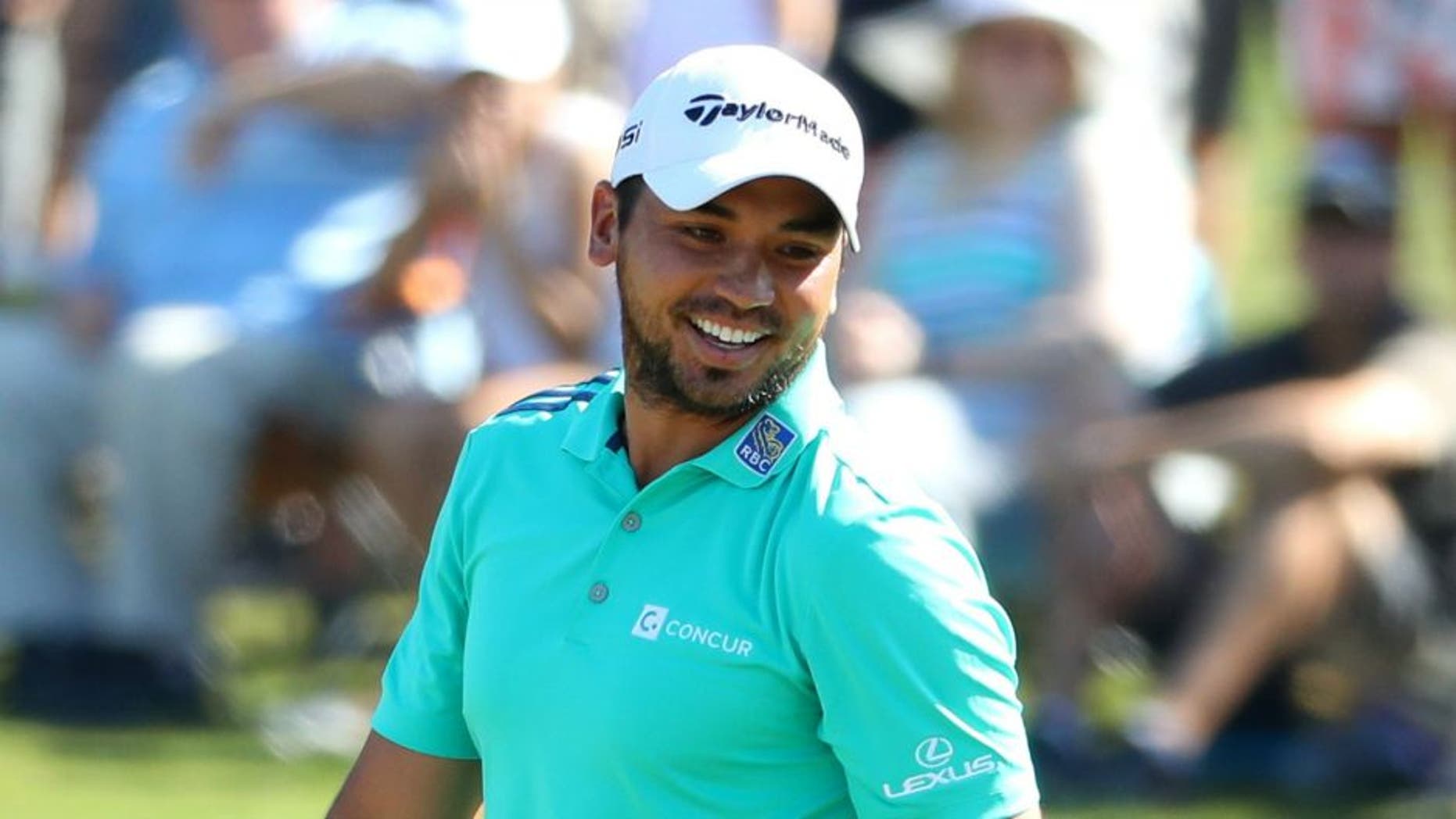 during the resumption of the weather delayed second round of THE PLAYERS Championship at the TPC Stadium course on May 14, 2016 in Ponte Vedra Beach, Florida.,PONTE VEDRA BEACH, FL - MAY 14: Jason Day of Australia on the 16th green during the resumption of the weather delayed second round of THE PLAYERS Championship at the Stadium course at TPC Sawgrass on May 14, 2016 in Ponte Vedra Beach, Florida. (Photo by Richard Heathcote/Getty Images)