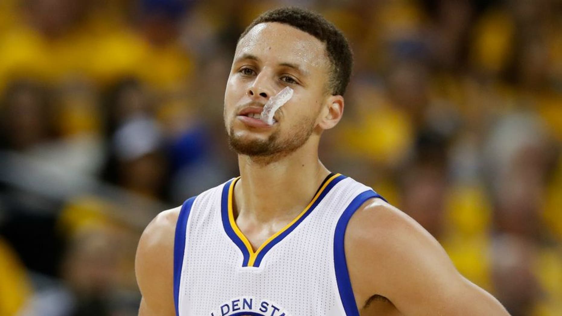 during game one of the NBA Western Conference Final at ORACLE Arena on May 16, 2016 in Oakland, California. NOTE TO USER: User expressly acknowledges and agrees that, by downloading and or using this photograph, User is consenting to the terms and conditions of the Getty Images License Agreement.