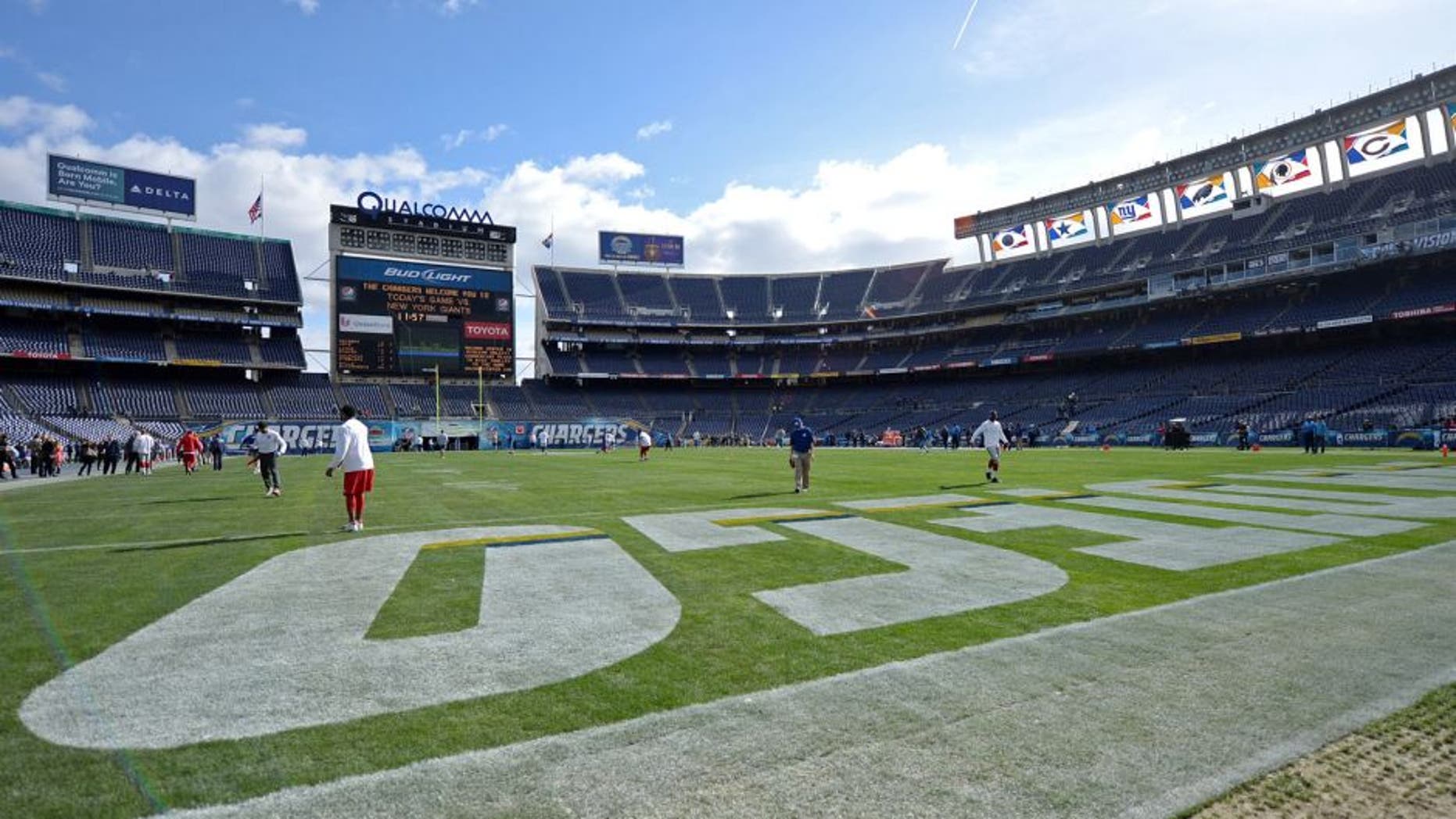 Dec 8, 2013; San Diego, CA, USA; View of Qualcomm stadium before the game between the San Diego Chargers and the New York Giants. Mandatory Credit: Jayne Kamin-Oncea-USA TODAY Sports