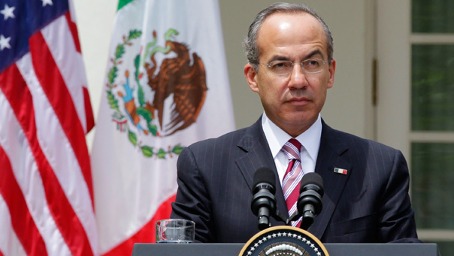 May 19: Mexico's President Felipe Calderon at a joint news conference with President Obama at the White House.