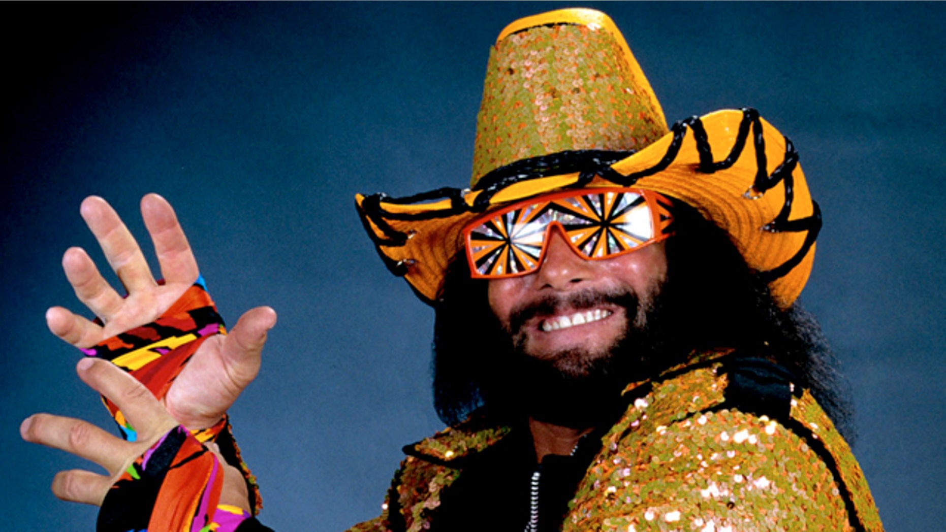 In this undated publicity image released by WWE, professional wrestler Randy "Macho Man" Savage is shown.