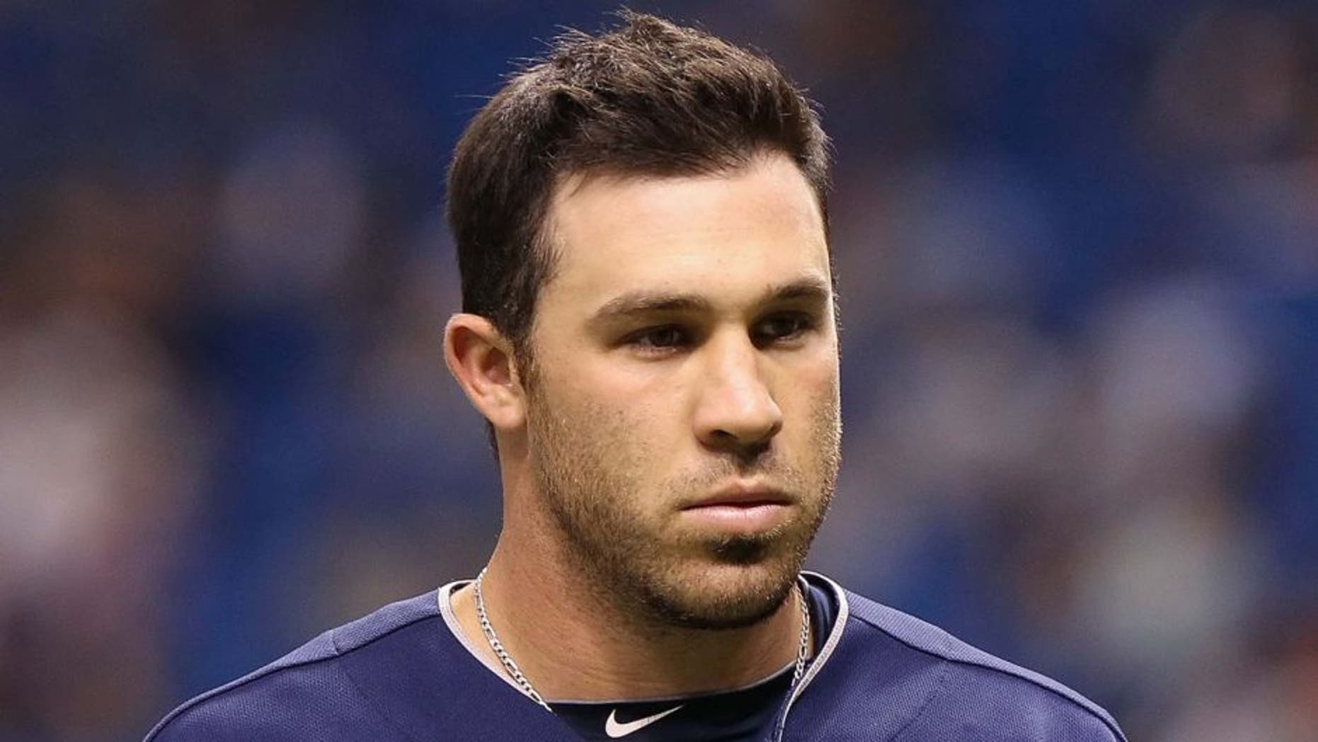 July 17, 2012; St. Petersburg, FL, USA; Cleveland Indians second baseman Jason Kipnis (22) against the Tampa Bay Rays at Tropicana Field. Mandatory Credit: Kim Klement-USA TODAY Sports