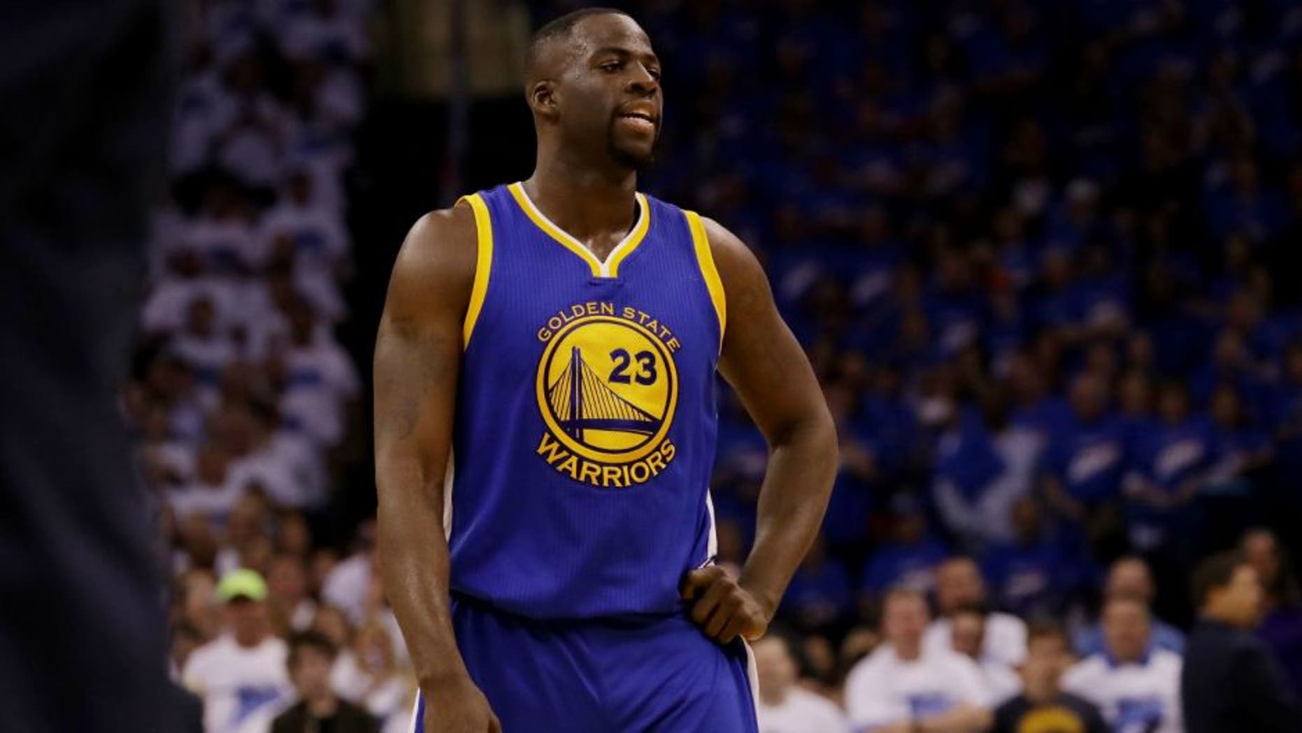 in game three of the Western Conference Finals during the 2016 NBA Playoffs at Chesapeake Energy Arena on May 22, 2016 in Oklahoma City, Oklahoma. NOTE TO USER: User expressly acknowledges and agrees that, by downloading and or using this photograph, User is consenting to the terms and conditions of the Getty Images License Agreement.