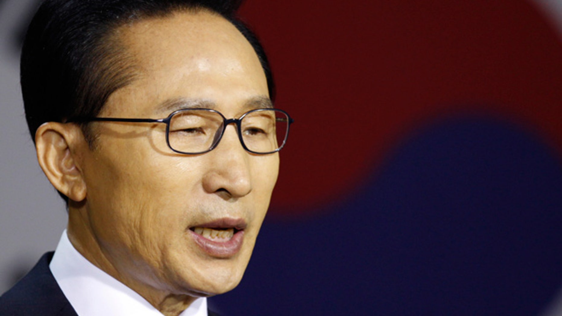 May 24: South Korean President Lee Myung-bak delivers a speech at the War Memorial of Korea in Seoul. (AP)